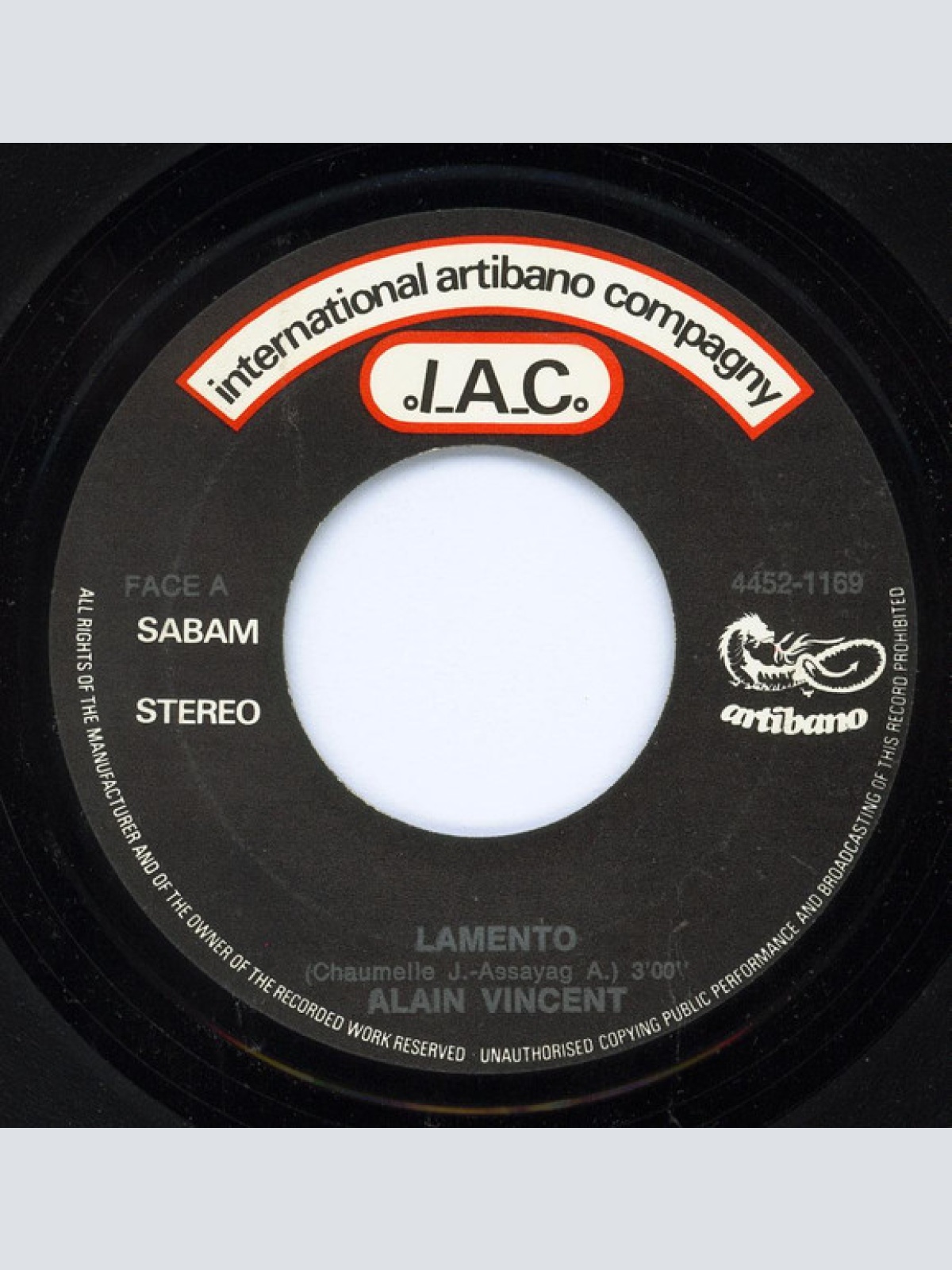 Vinyl / Alain Vincent - Lamento