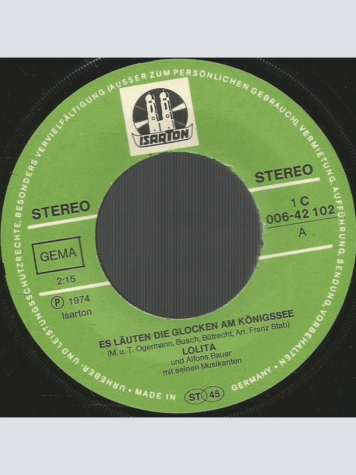 Vinyl / Lolita (3) Und Alfons Bauer Mit Seinen Musikanten - Es Läuten Die Glocken Am Königssee