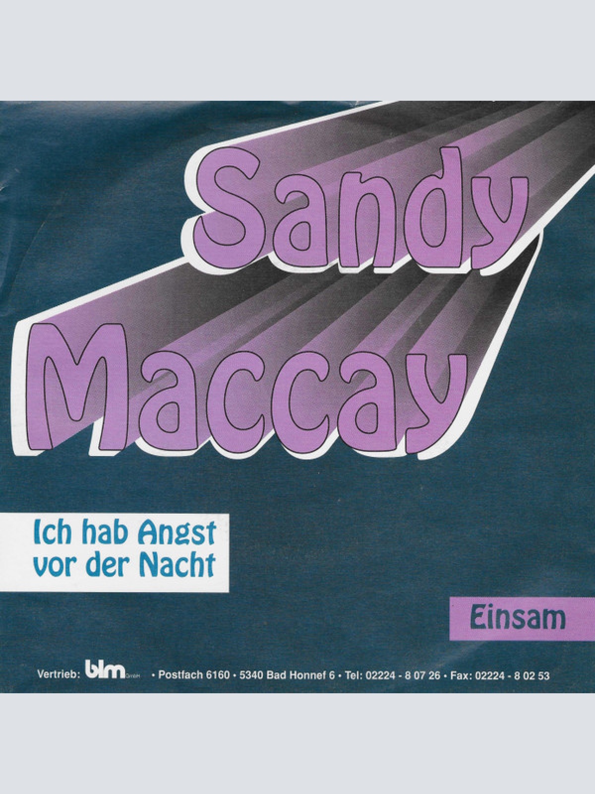Vinyl / Sandy Maccay - Ich Hab Angst Vor Der Nacht