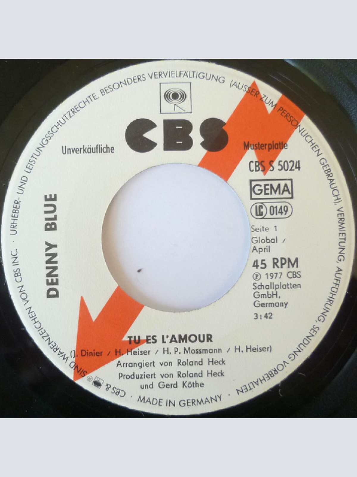 Vinyl / Denny Blue - Tu Es L'Amour