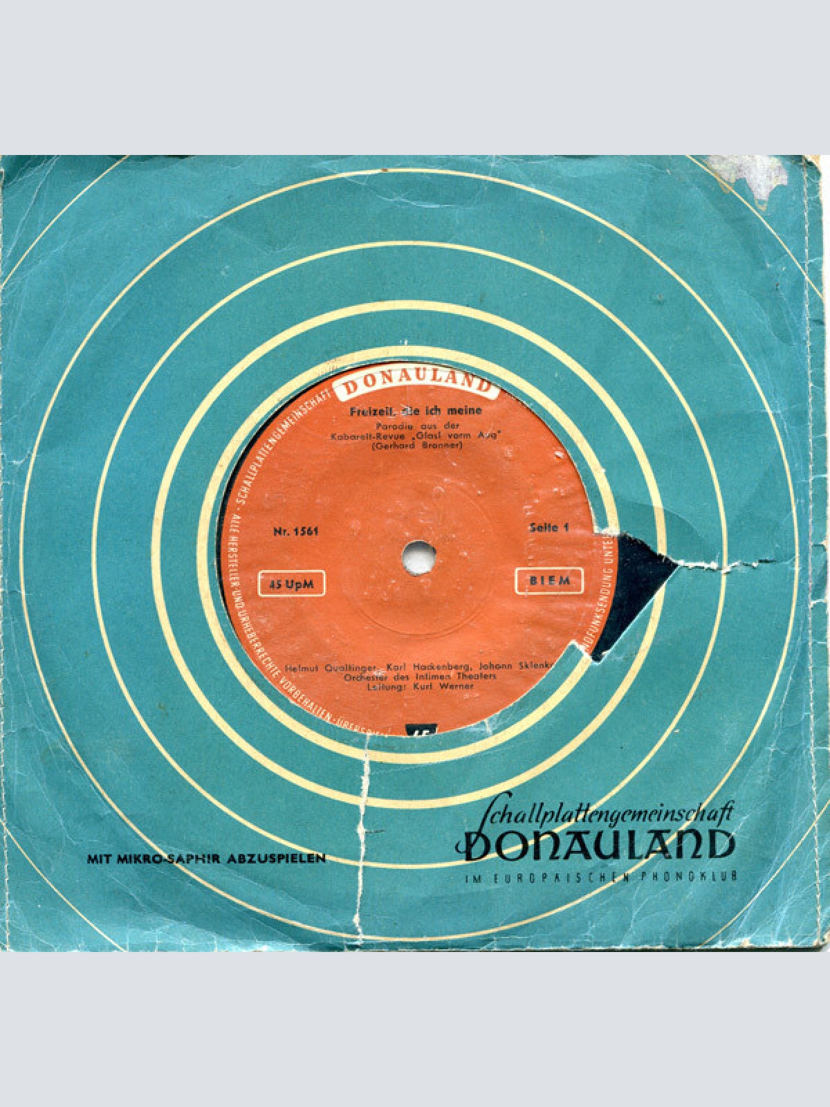 Vinyl / Helmut Qualtinger - Freizeit, Die Ich Meine / Der Jedermann-Kollapso / Der Dialektische Materialismus-Rock