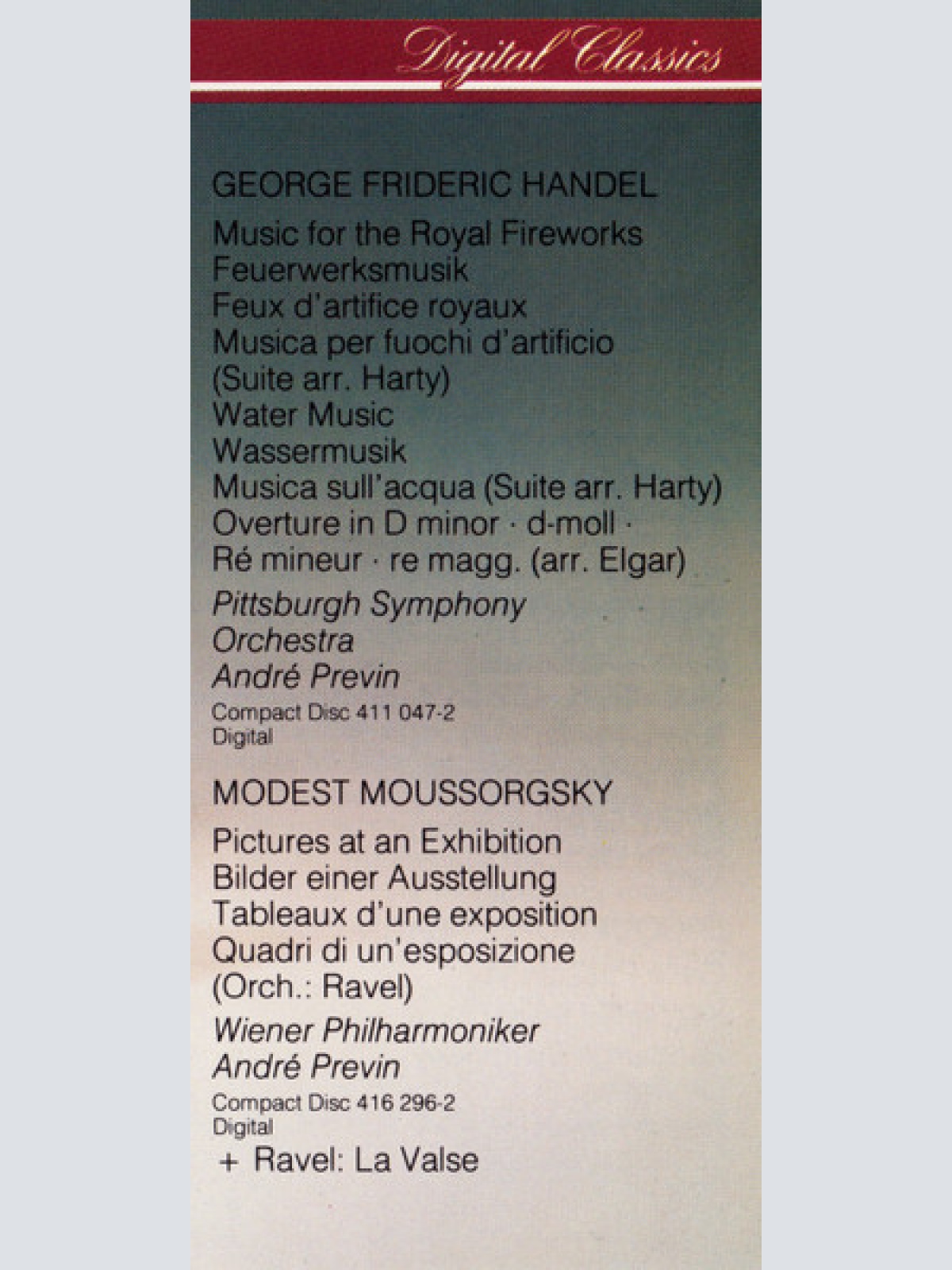 CD / Los Angeles Philharmonic Orchestra, André Previn - Die Moldau