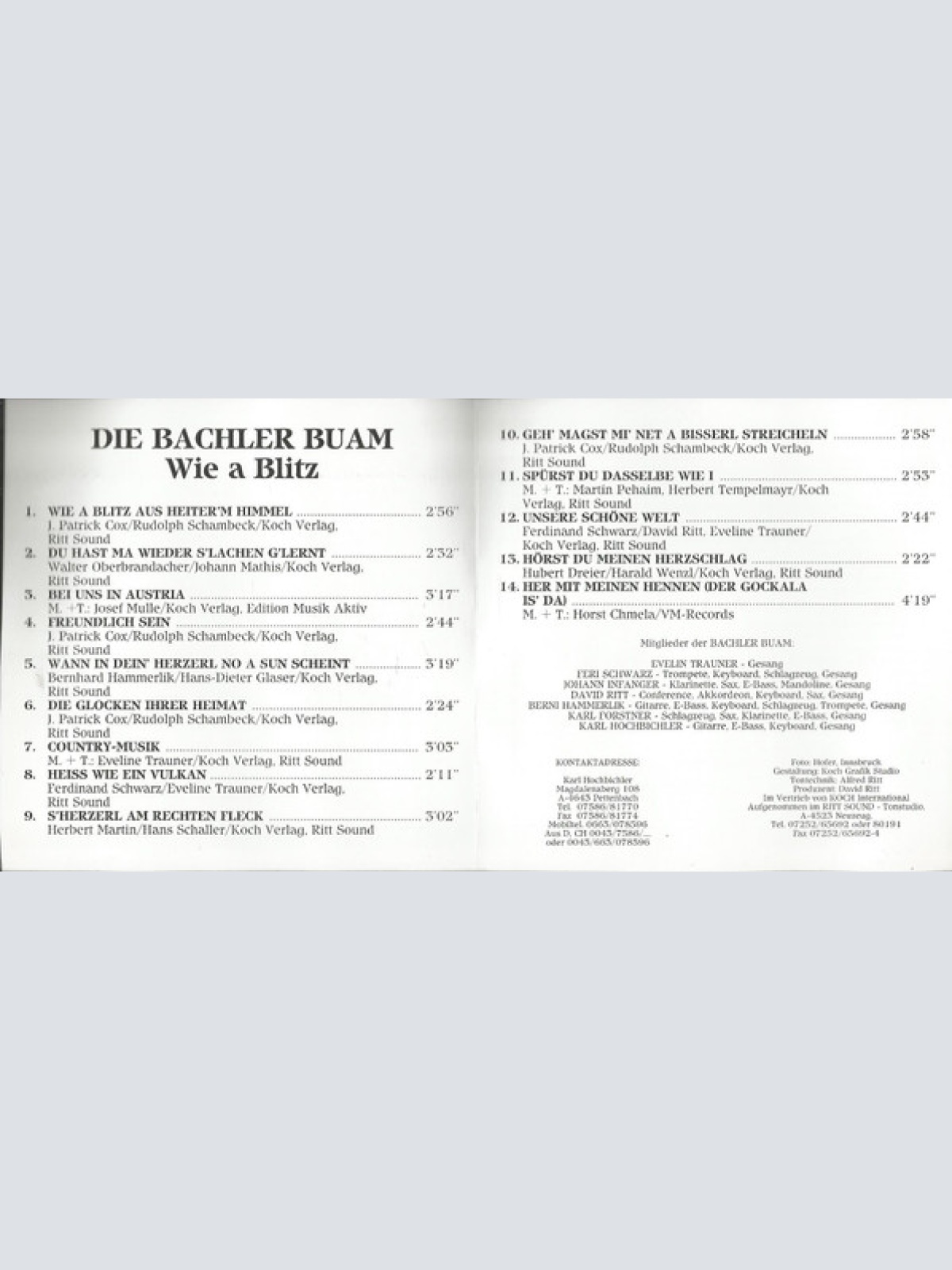 CD / Die Bachler Buam* Mit Evelin* - Wie A Blitz