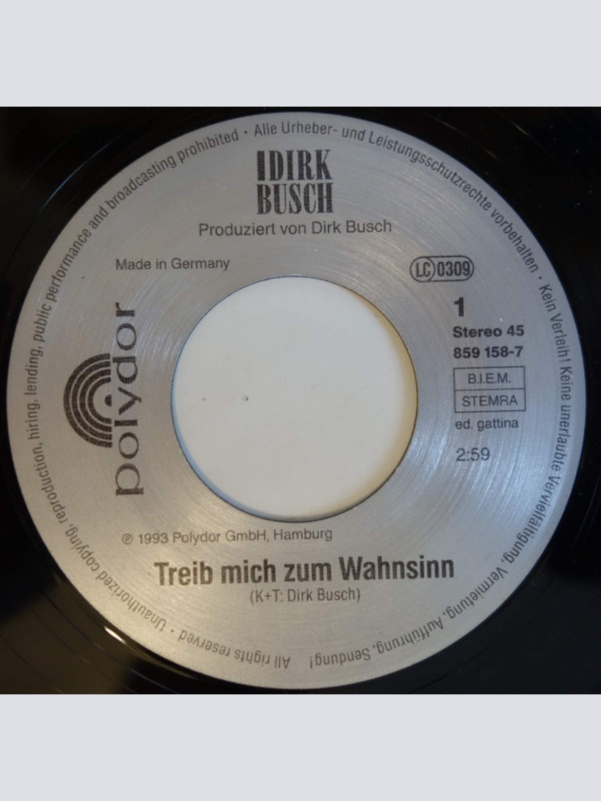 Vinyl / Dirk Busch - Treib Mich Zum Wahnsinn