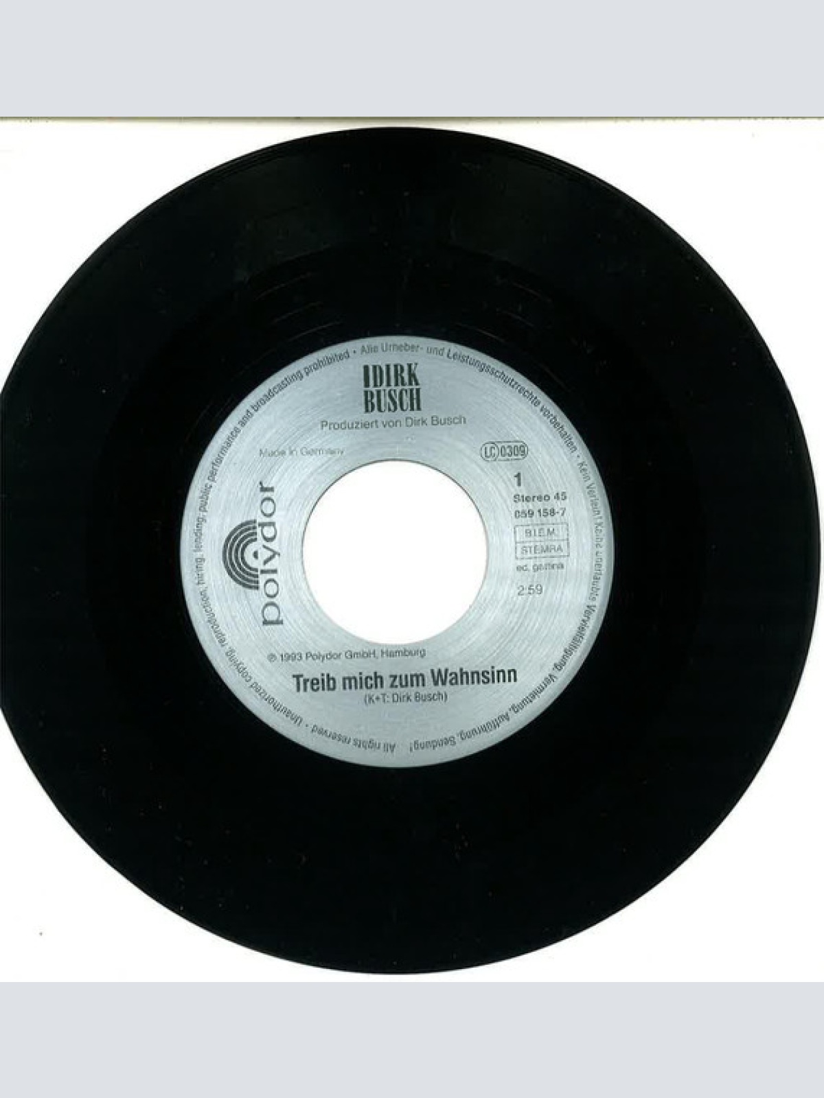 Vinyl / Dirk Busch - Treib Mich Zum Wahnsinn