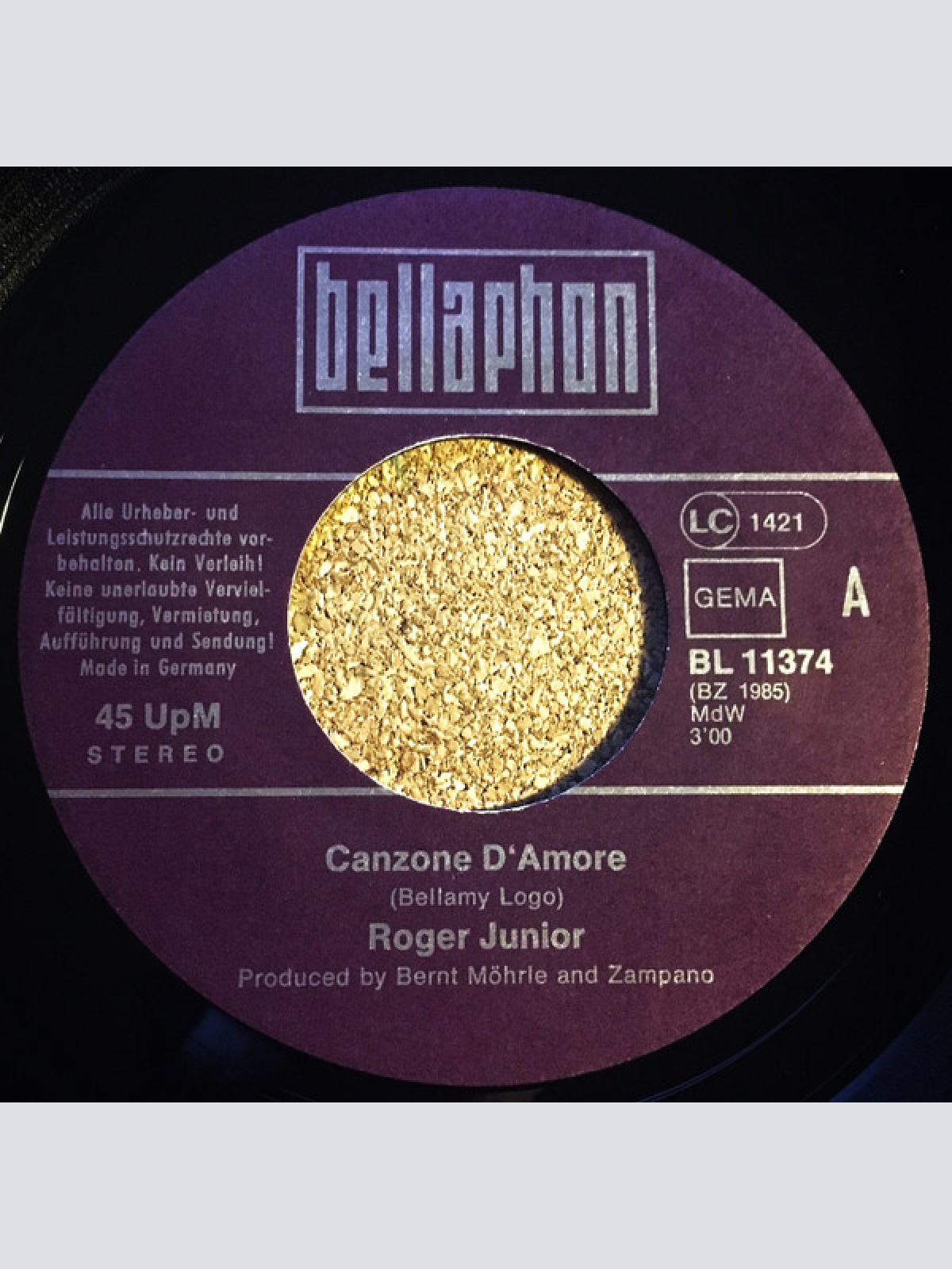 Vinyl / Roger Junior (2) - Canzone D'Amore