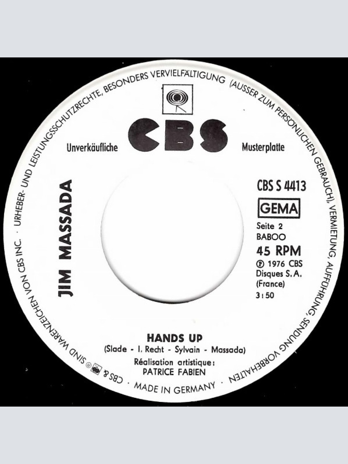 Vinyl / Jim Massada - Mexico / Hands Up