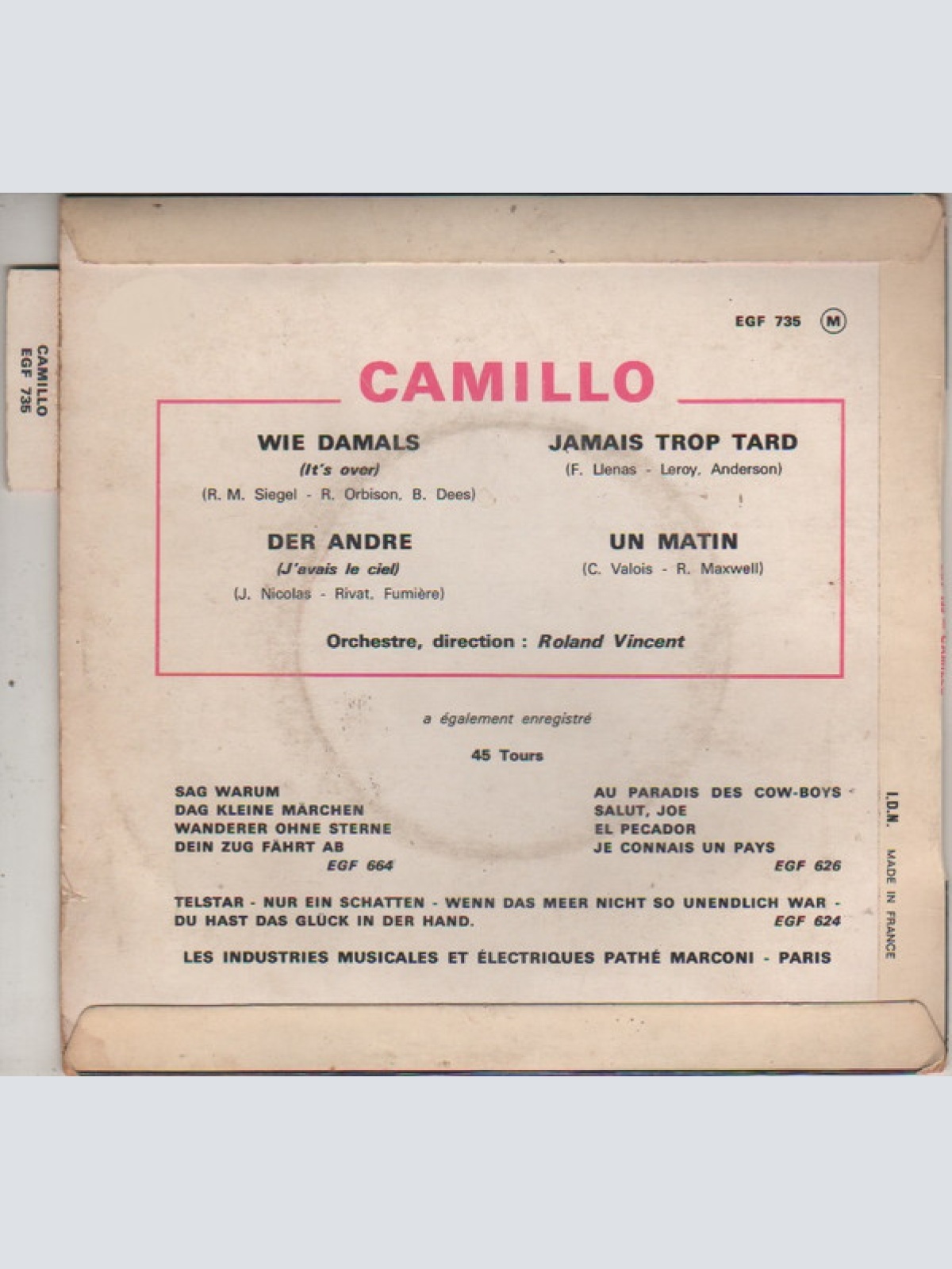 Vinyl / Camillo* - Wie Damals