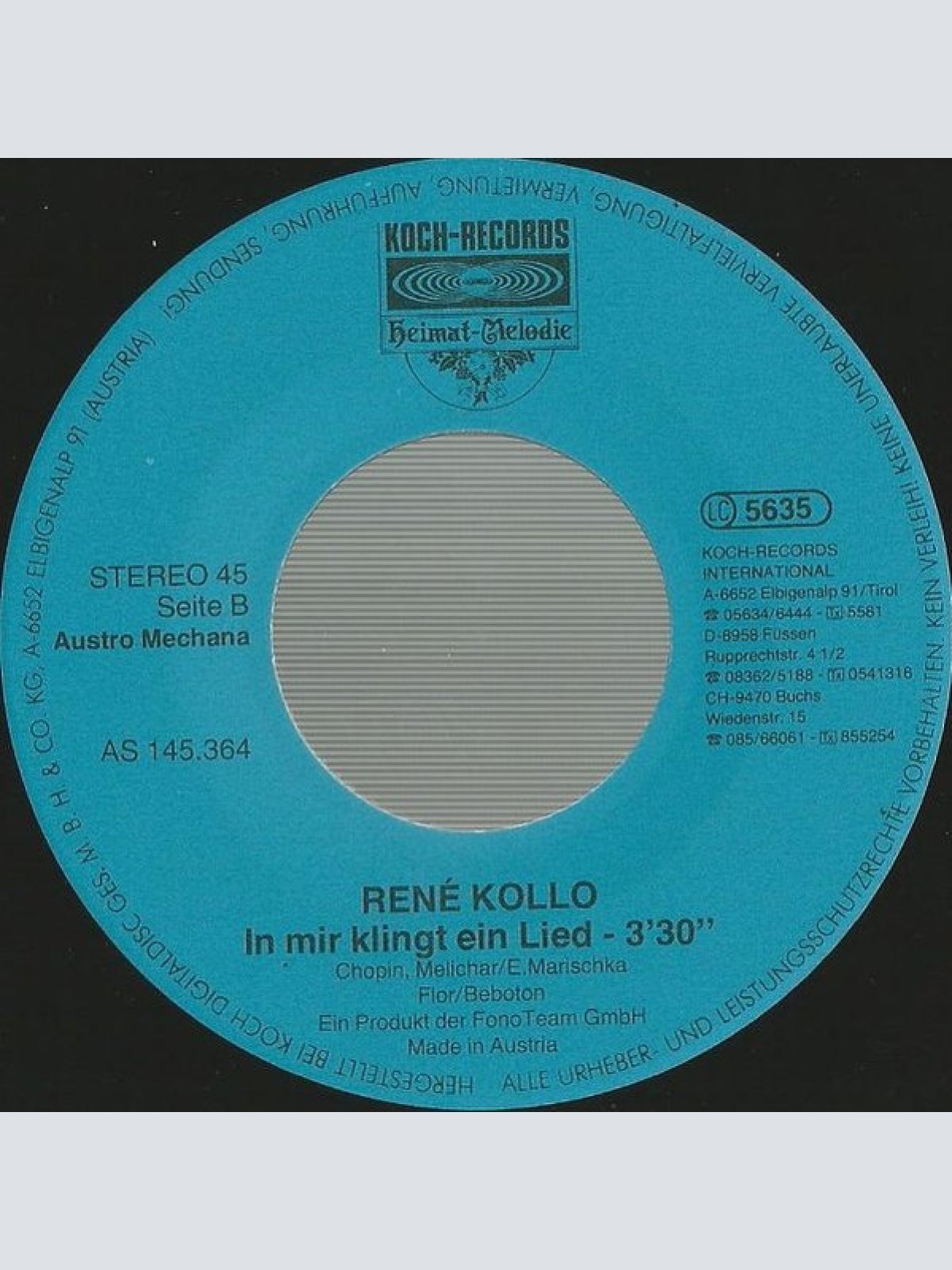 Vinyl / René Kollo - Schiwago Melodie / In Mir Klingt Ein Lied