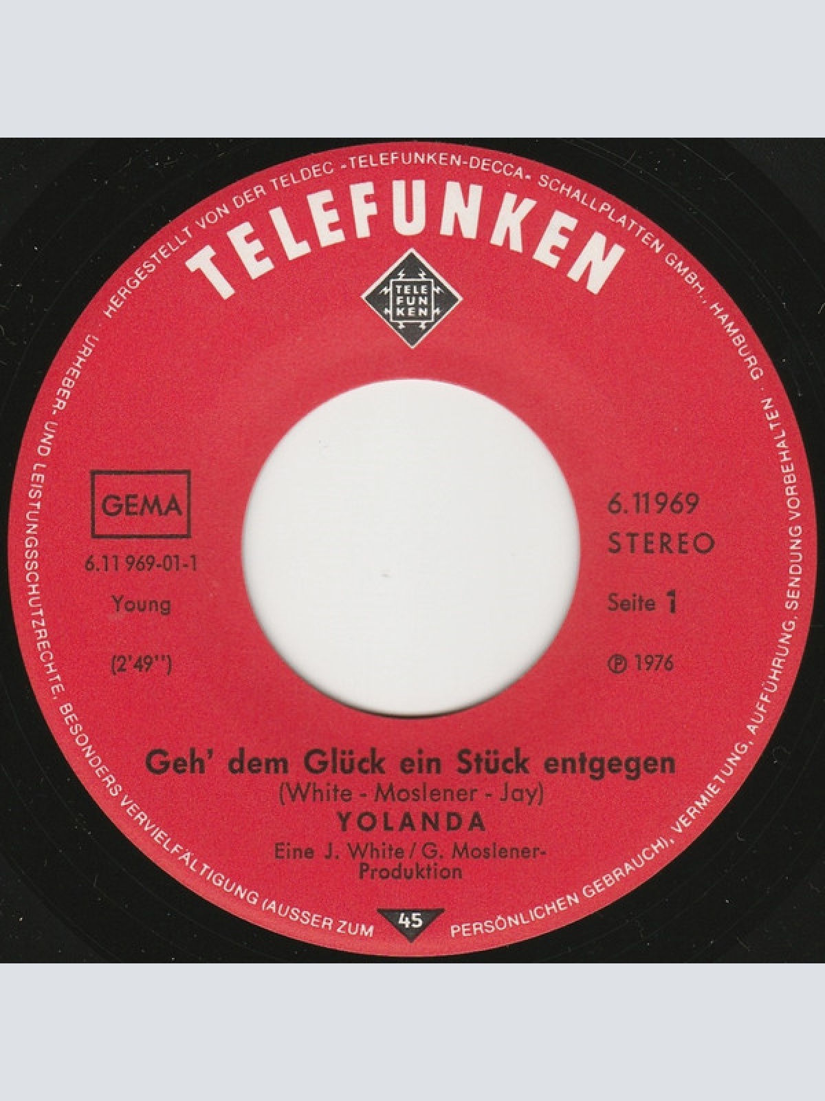 Vinyl / Yolanda (19) - Geh' Dem Glück Ein Stück Entgegen