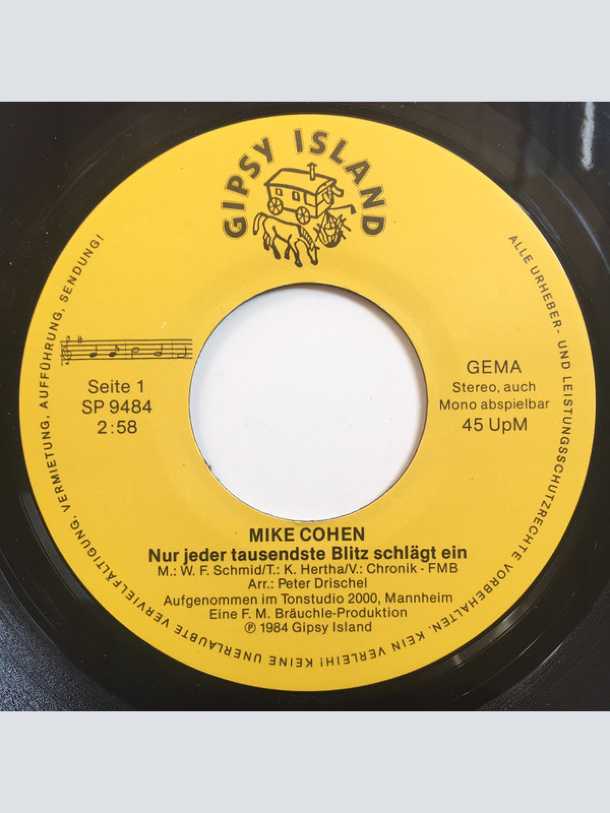Vinyl / Mike Cohen (7) - Nur Jeder Tausendste Blitz Schlägt Ein / Wir Nehmen Alles In Kauf