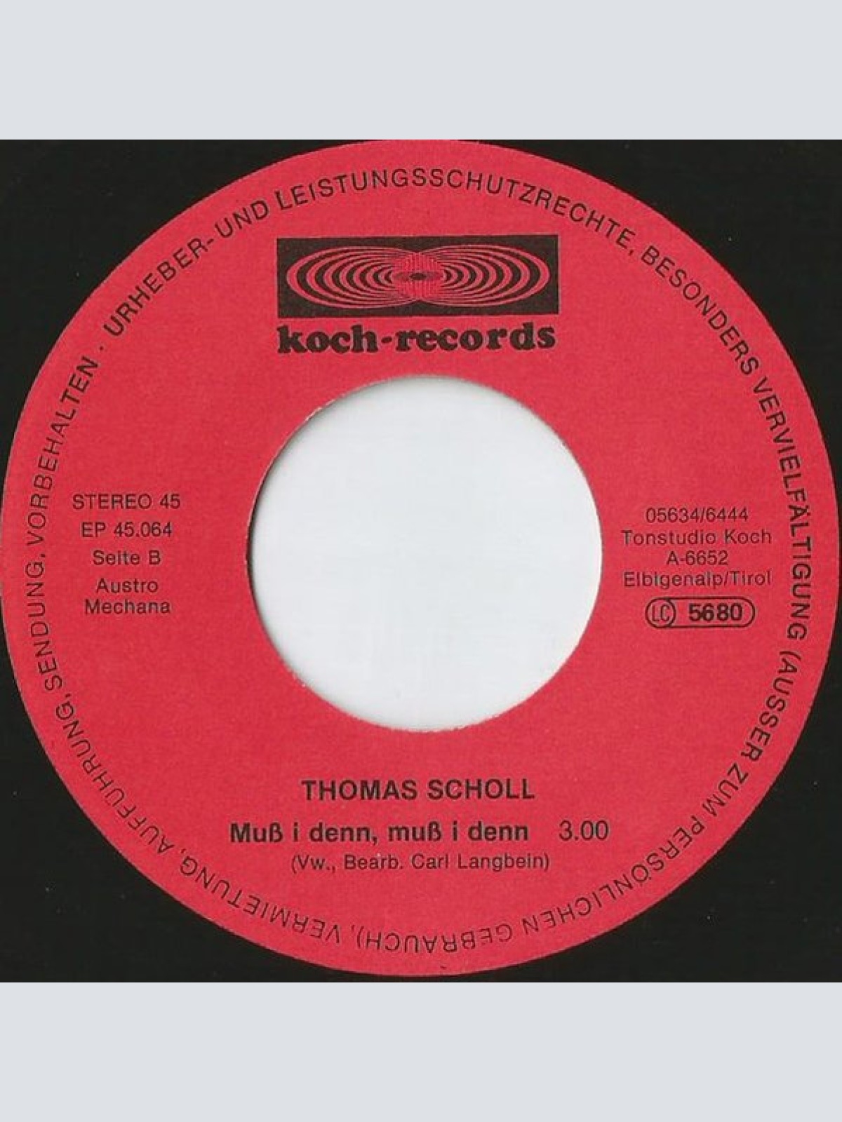 Vinyl / Thomas Scholl - Im Wald Da Drauß Is Schön