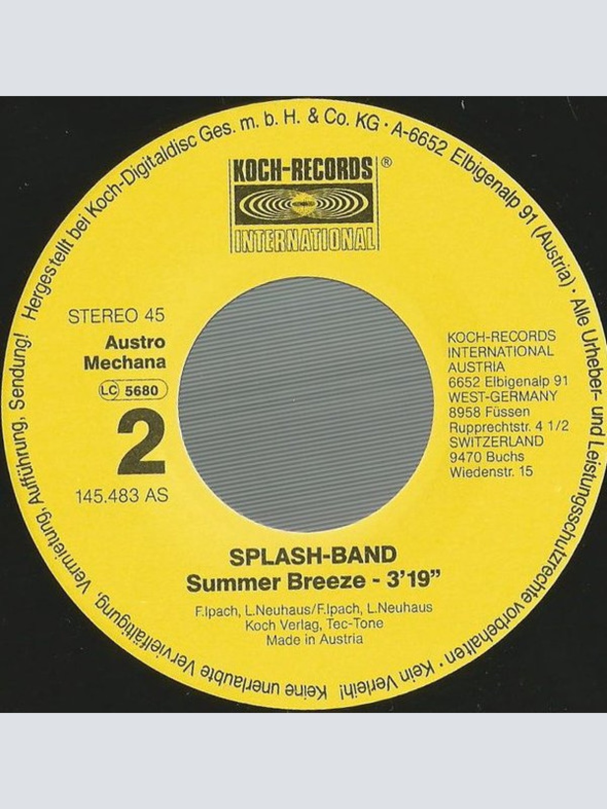 Vinyl / Splash-Band - Give Me A Call