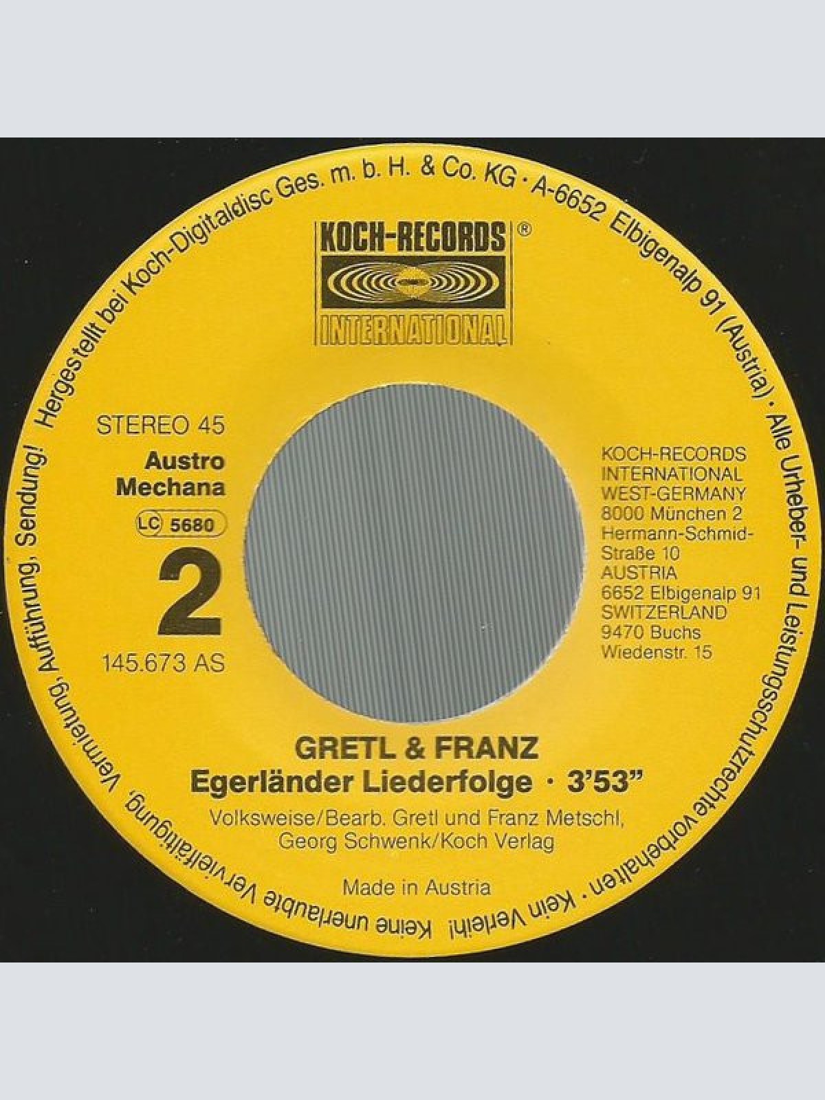 Vinyl / Gretl & Franz - Einer Hat Immer Das Bummerl