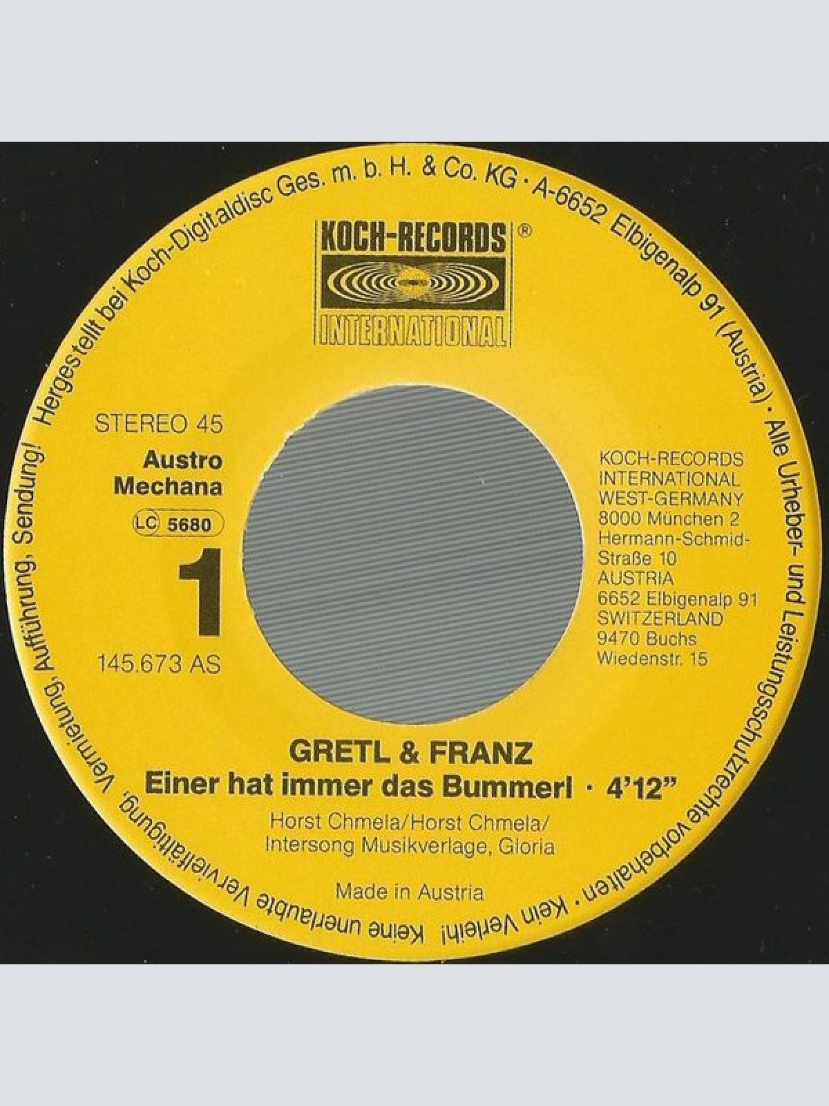 Vinyl / Gretl & Franz - Einer Hat Immer Das Bummerl
