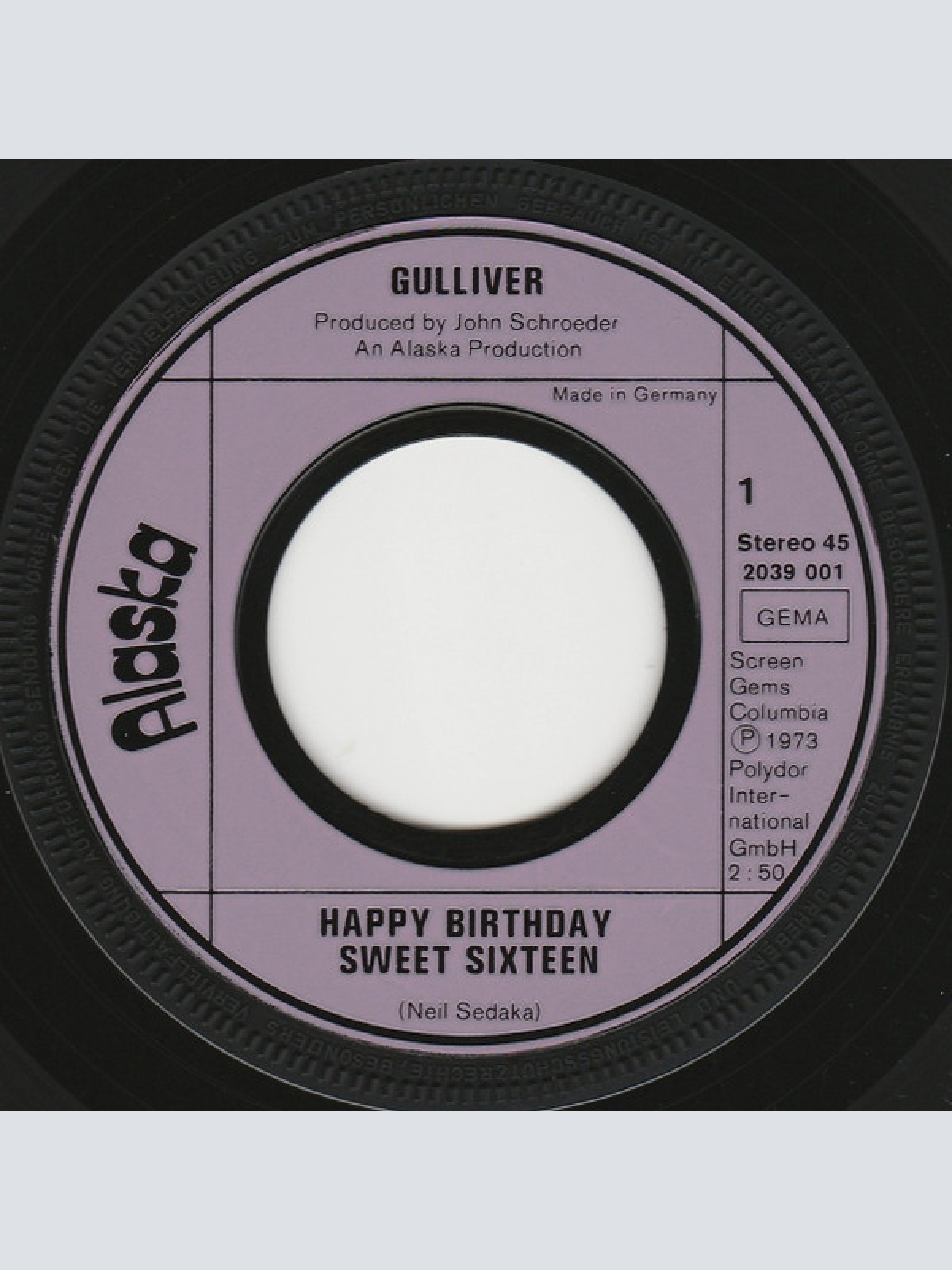 Vinyl / Gulliver (12) - Happy Birthday Sweet Sixteen