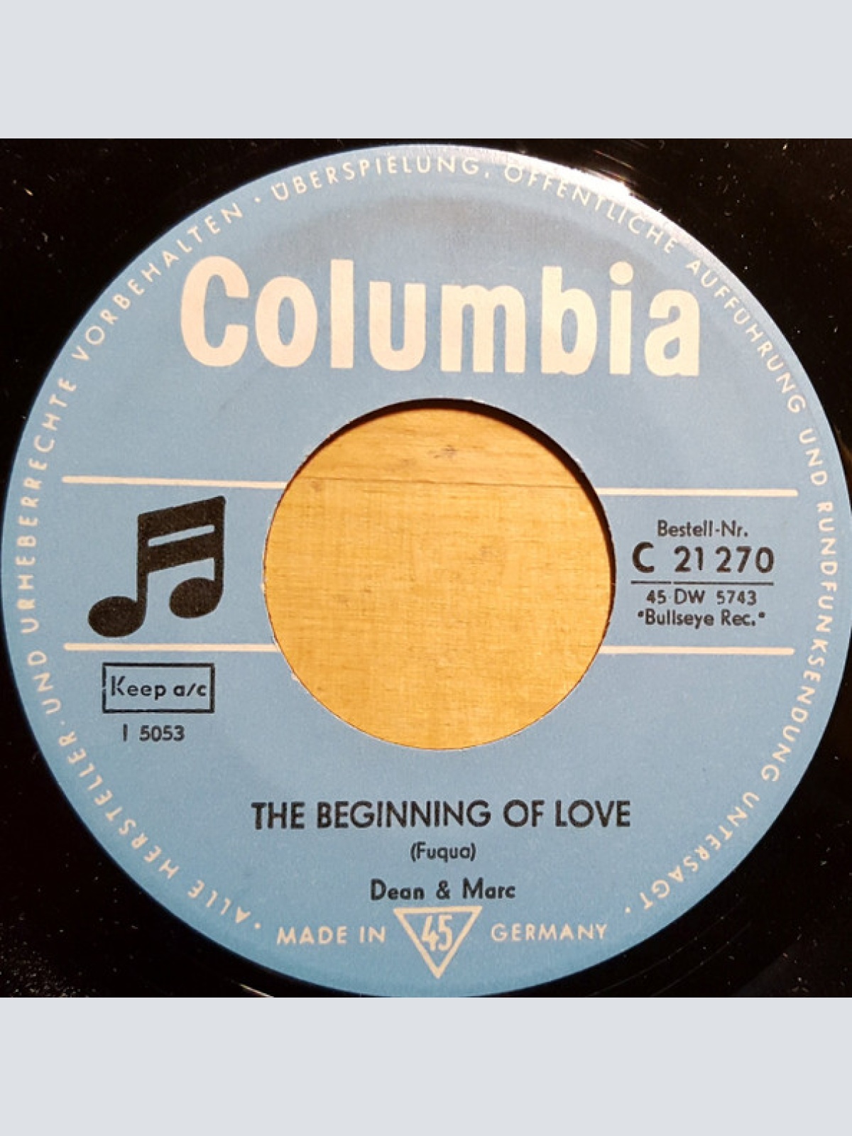 Vinyl / Dean & Marc - Cry / The Beginning Of Love