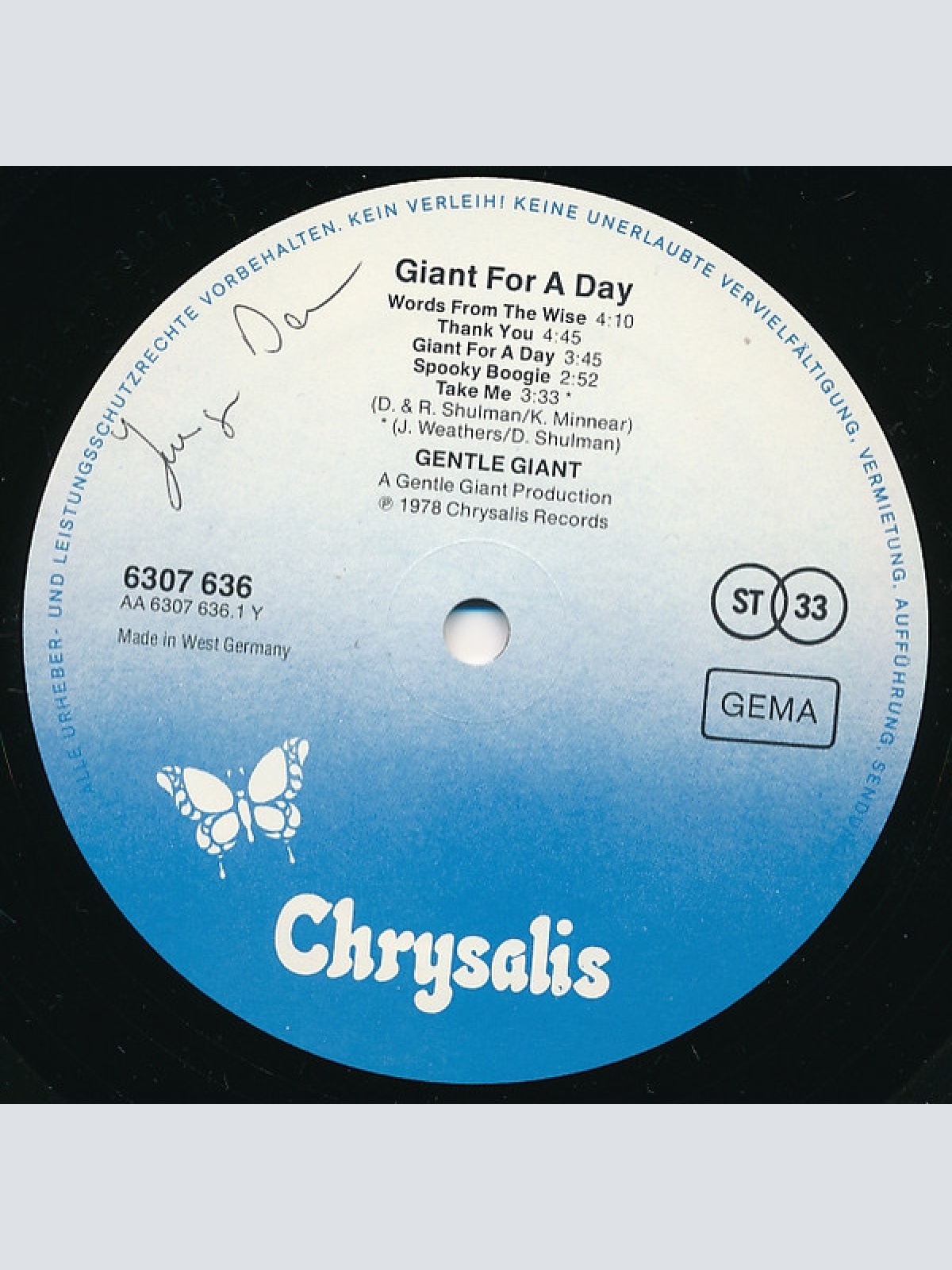 Vinyl / Gentle Giant - Giant For A Day