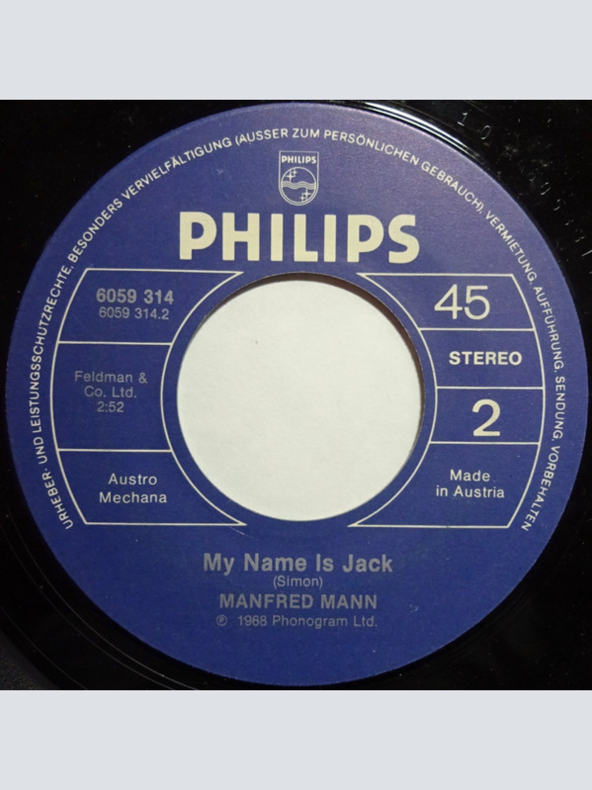 Vinyl / Manfred Mann - Ha! Ha! Said The Clown / My Name Is Jack