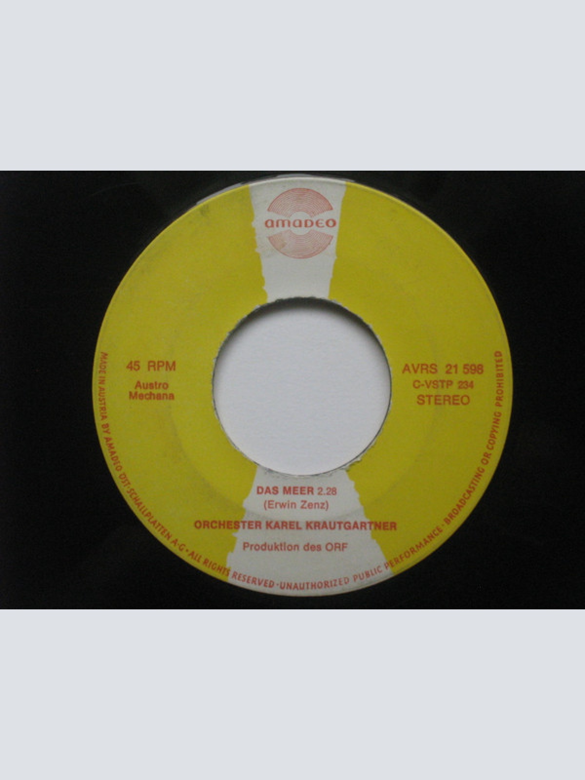 Vinyl / Orchester Karel Krautgartner* - Pestalozzi-Kindermarsch / Das Meer