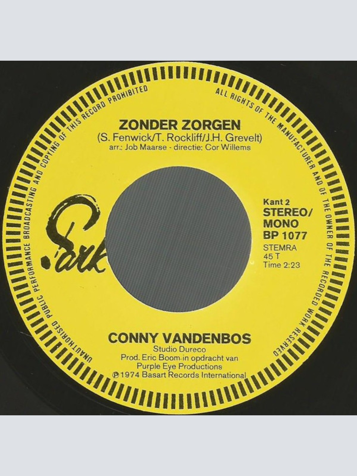Vinyl / Conny Vandenbos - Een Roosje, M'n Roosje