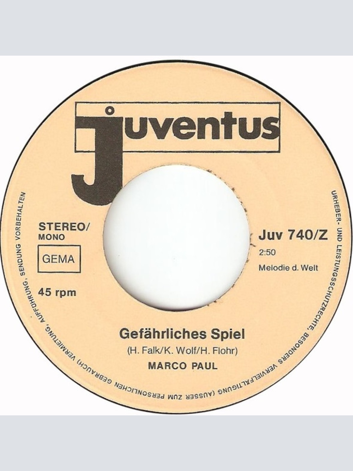 Vinyl / Marco Paul (3) - Chianti Lied