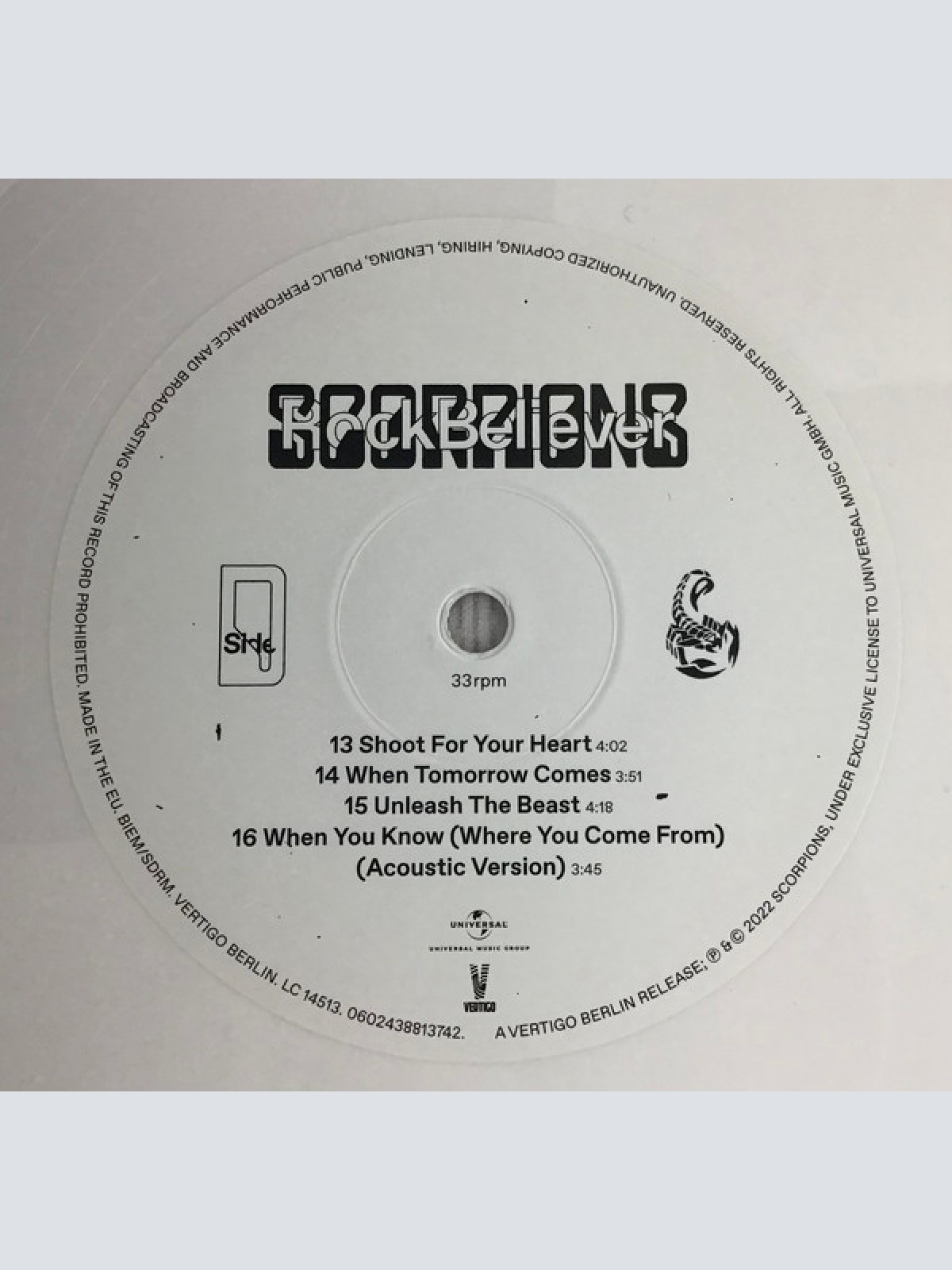 Vinyl / Scorpions - Rock Believer