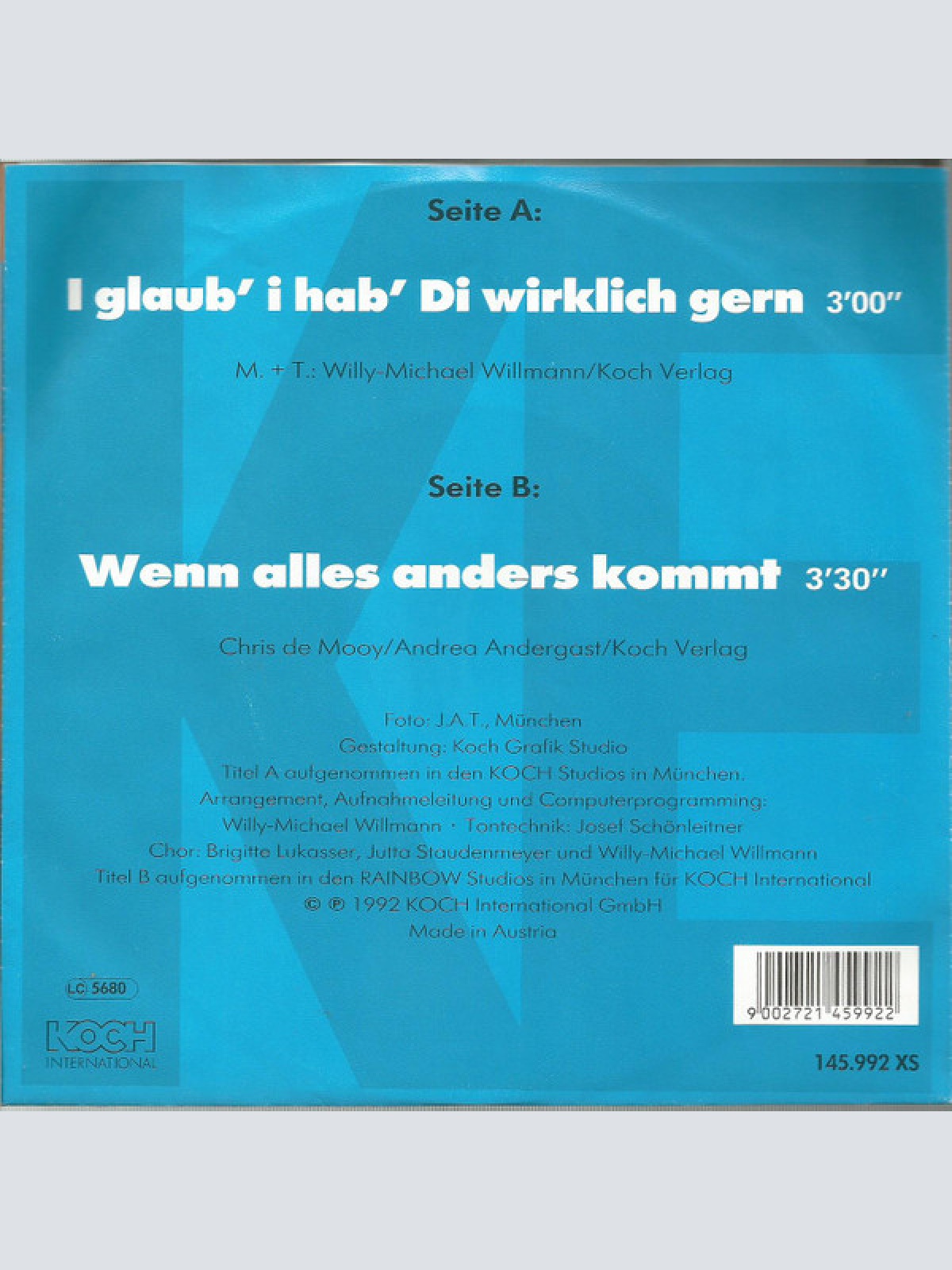 Vinyl / Kurt Elsasser - I Glaub I Hab' Di Wirklich Gern