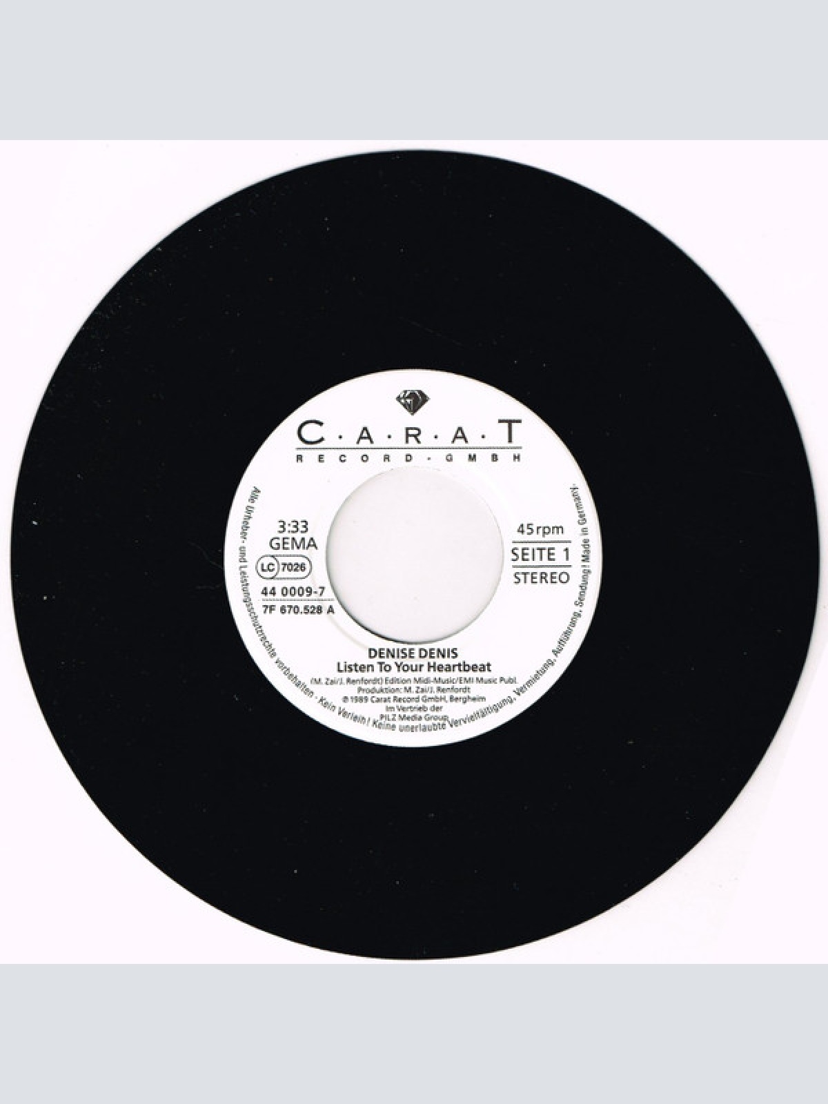 Vinyl / Denise Denis - Listen To Your Heartbeat