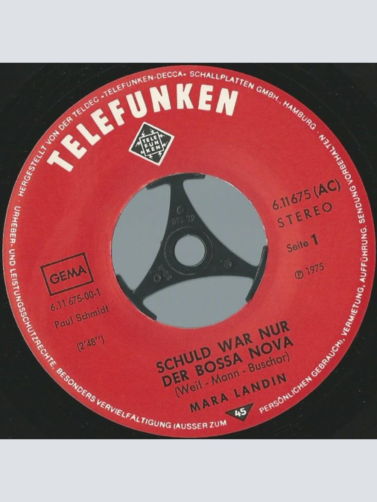 Vinyl / Mara Landin - Schuld War Nur Der Bossa Nova / Die Vier Aus Liverpool