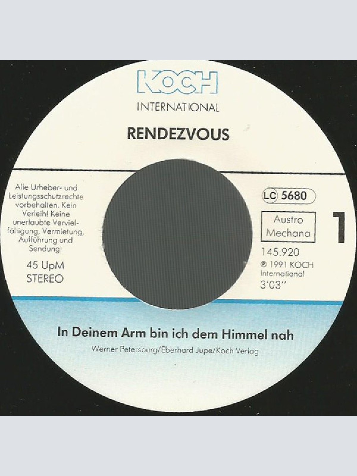 Vinyl / Rendezvous - In Deinem Arm Bin Ich Dem Himmel Nah