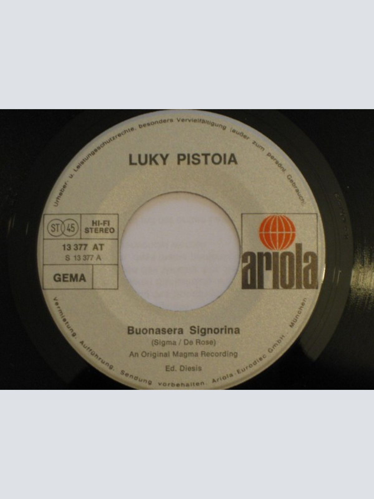 Vinyl / Luky Pistoia - Buona Sera, Signorina
