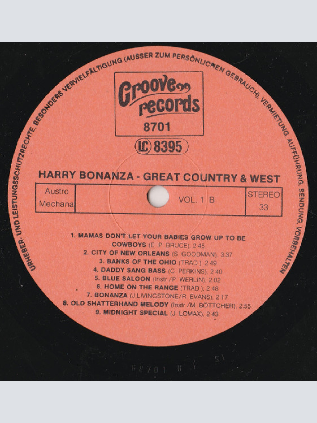 Vinyl / Harry Bonanza - Great Country & West