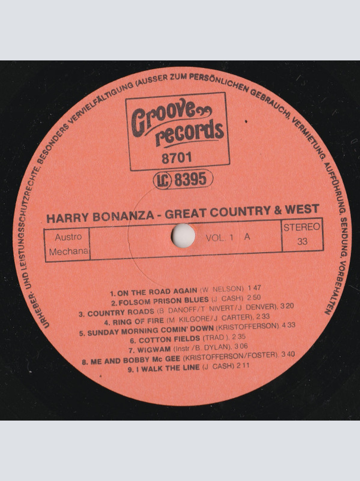 Vinyl / Harry Bonanza - Great Country & West