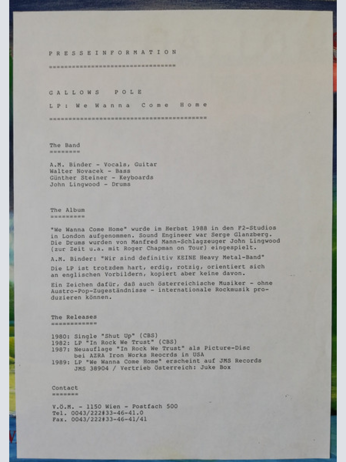 Vinyl / Gallows Pole - We Wanna Come Home