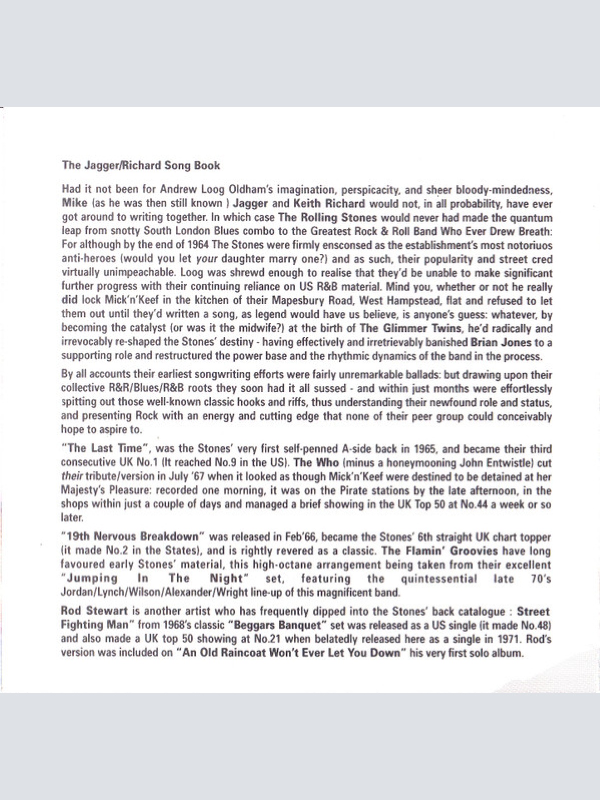 CD / Various - Jagger/Richard Songbook