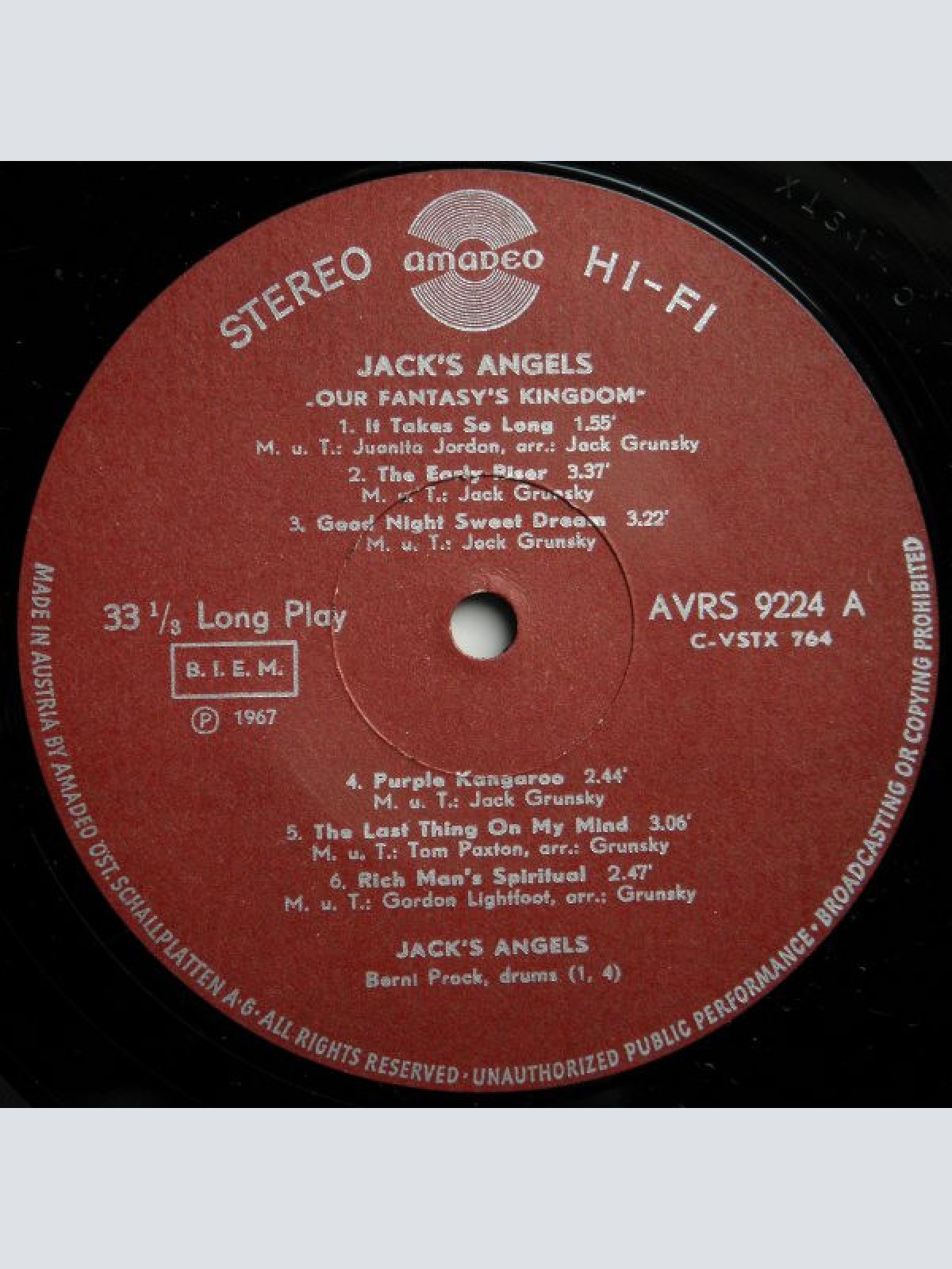 Vinyl / Jack's Angels - Our Fantasy's Kingdom