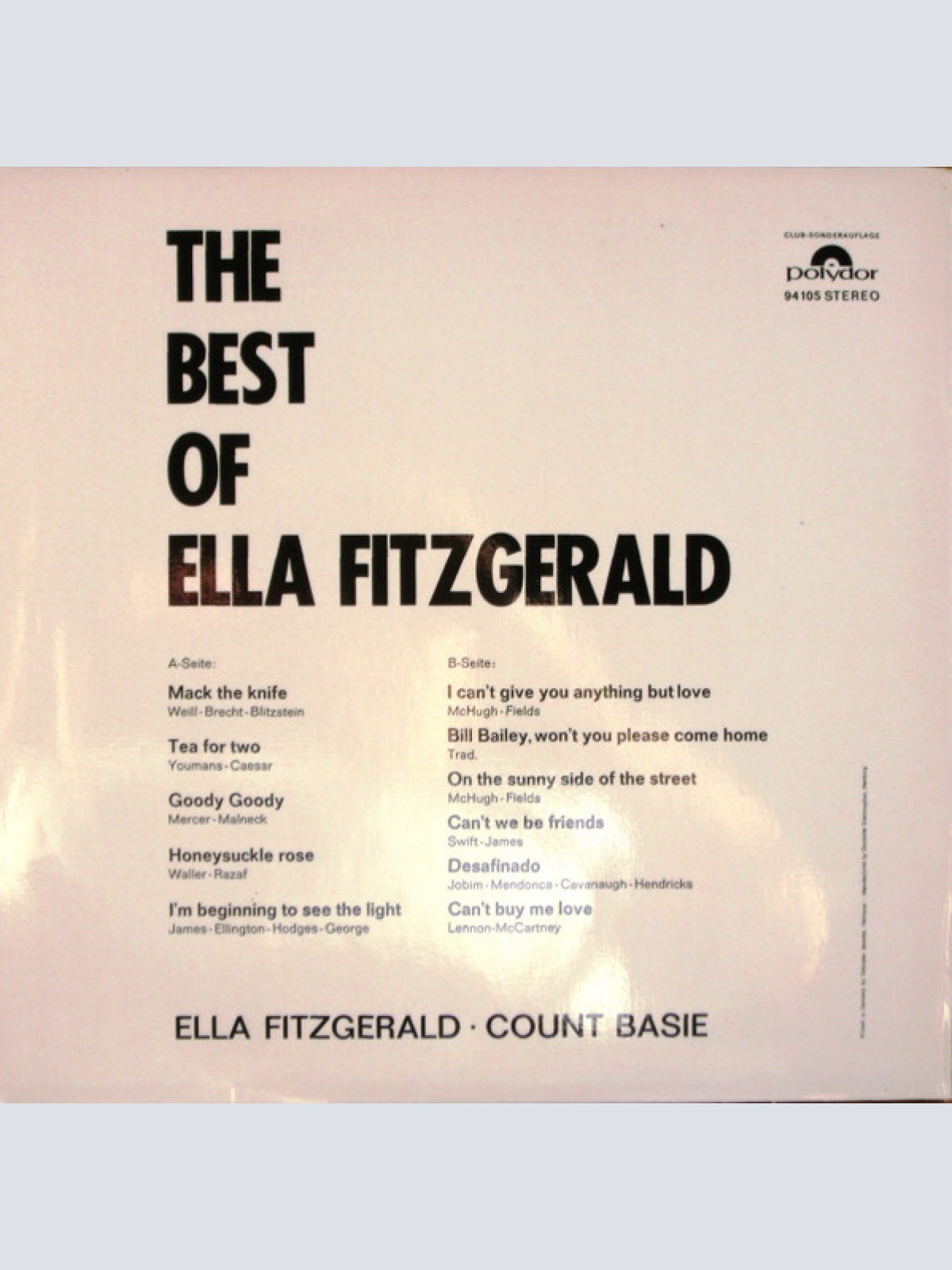Vinyl / Ella Fitzgerald - The Best Of Ella Fitzgerald