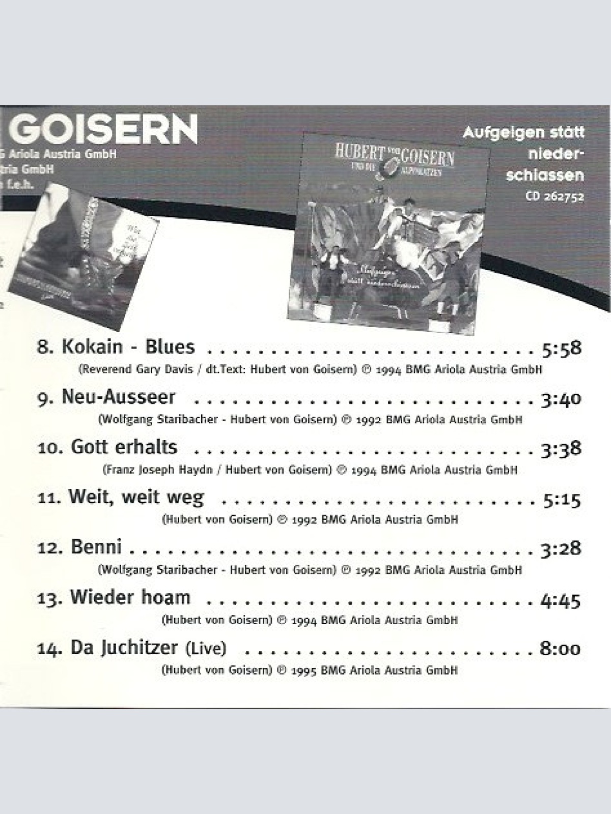 CD / Hubert von Goisern - Die Größten Hits Der 80er Und 90er Aus Österreich 1 - Hubert von Goisern
