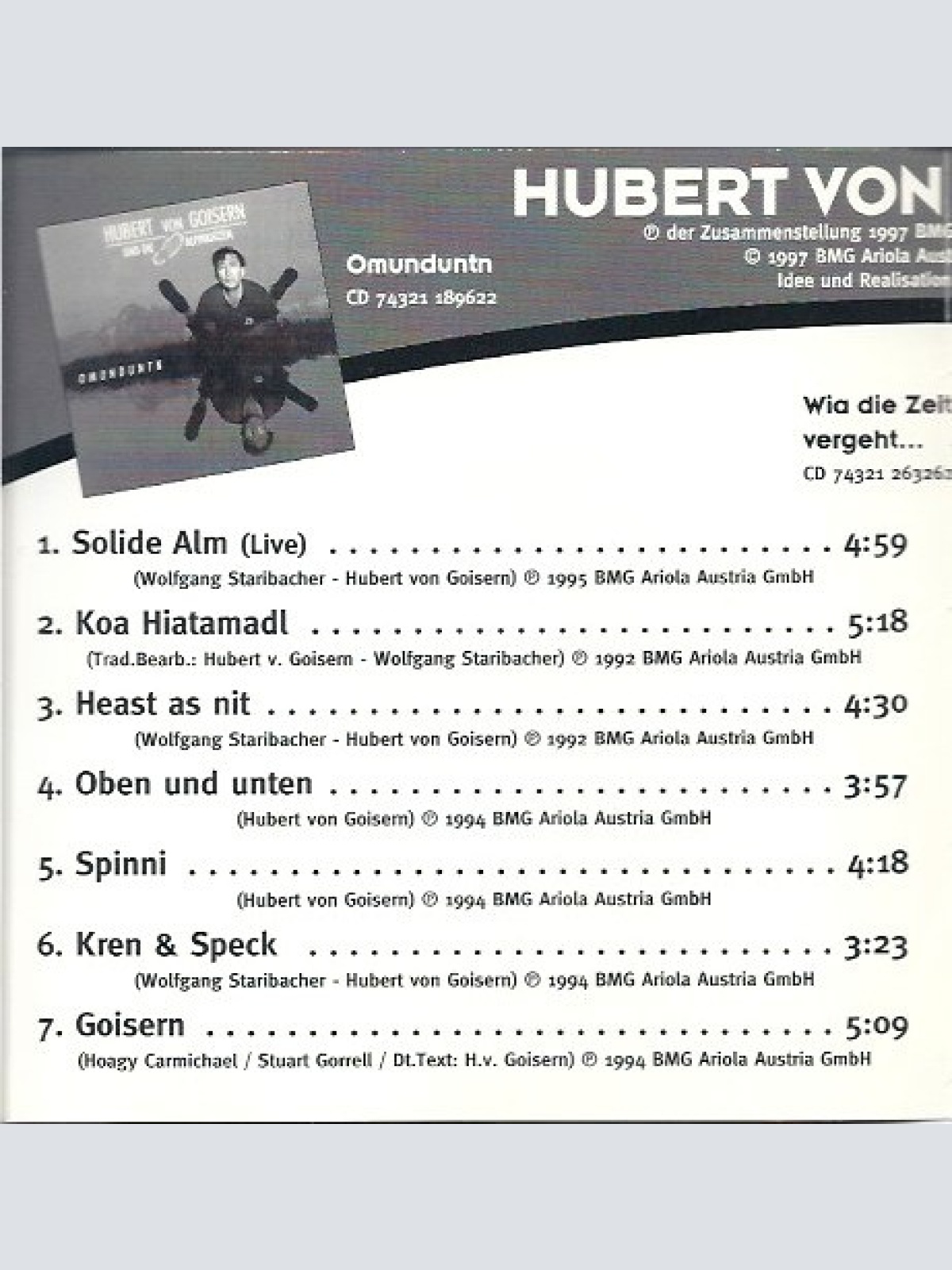 CD / Hubert von Goisern - Die Größten Hits Der 80er Und 90er Aus Österreich 1 - Hubert von Goisern