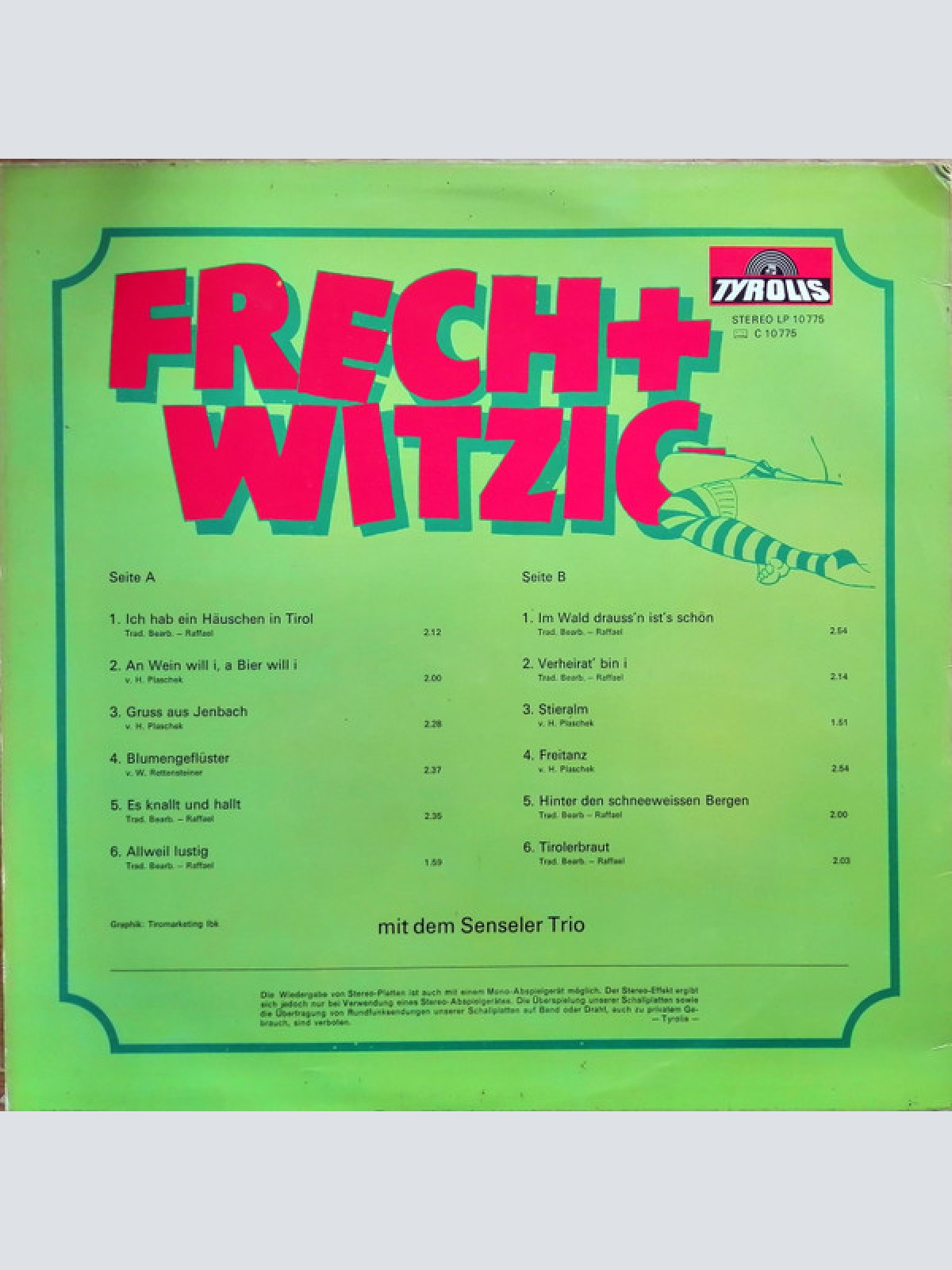 Vinyl / Senseler Trio - Frech Und Witzig