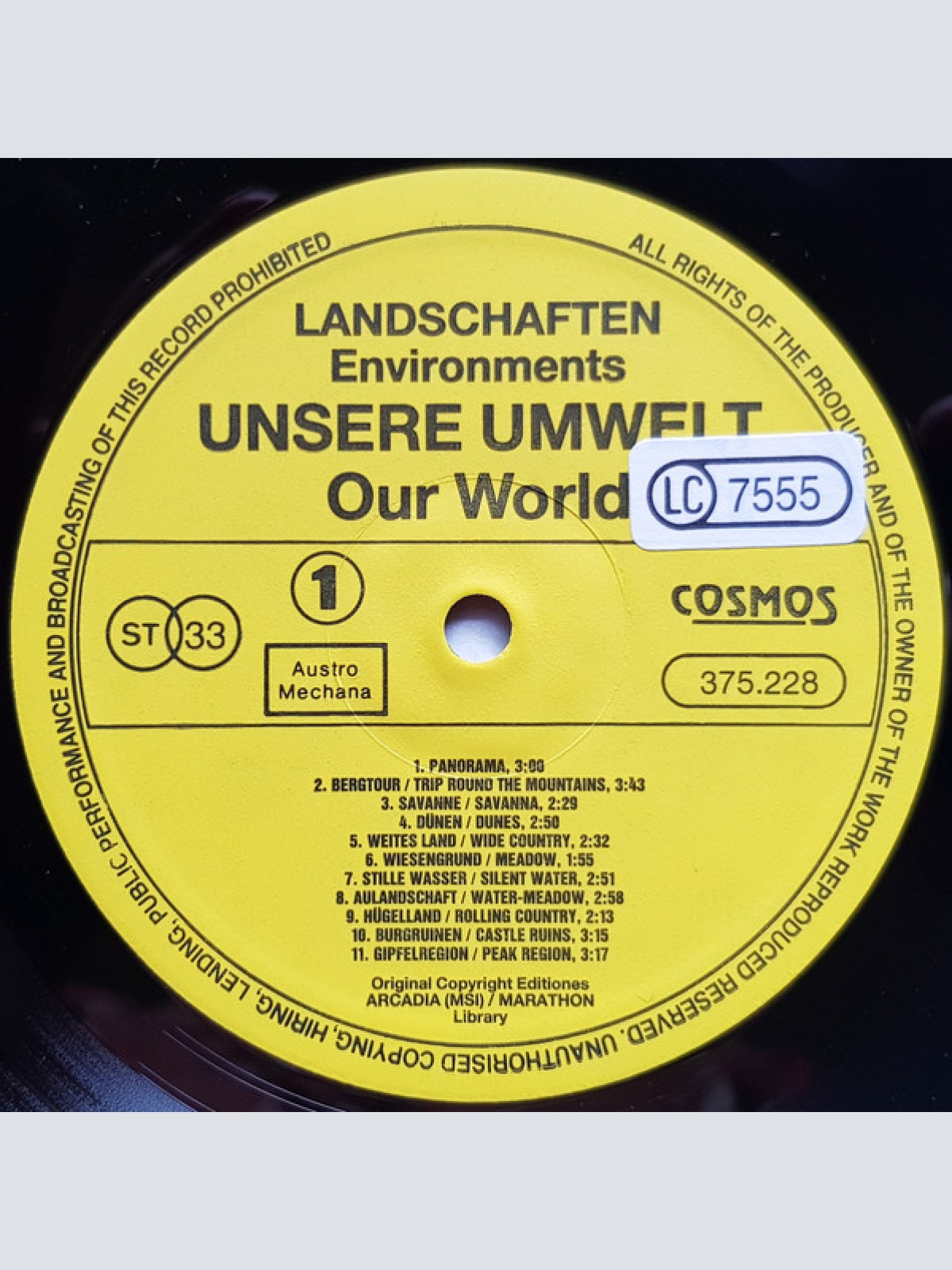 Vinyl / Various - Unsere Umwelt = Our World