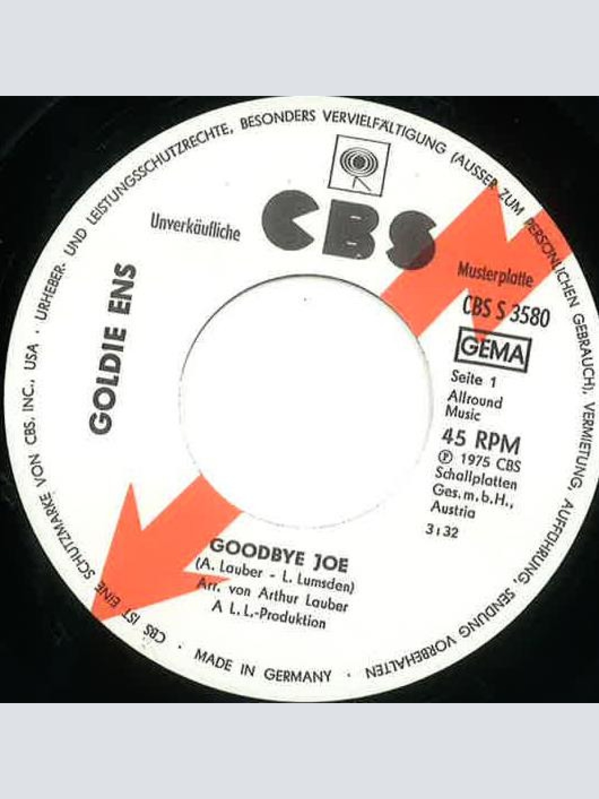 Vinyl / Goldie Ens - Goodbye Joe