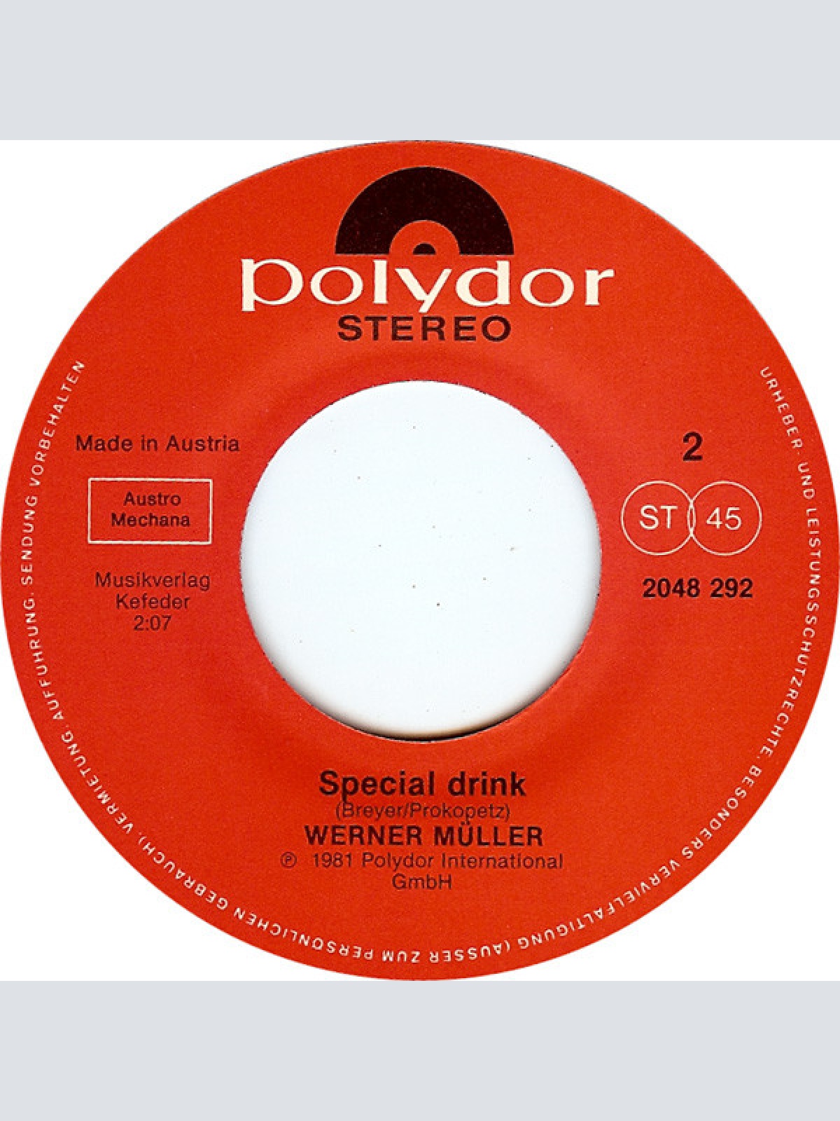 Vinyl / Werner Müller (2) - Reg I... (Üba Sowas Reg I Mi Do Goa Net Auf)