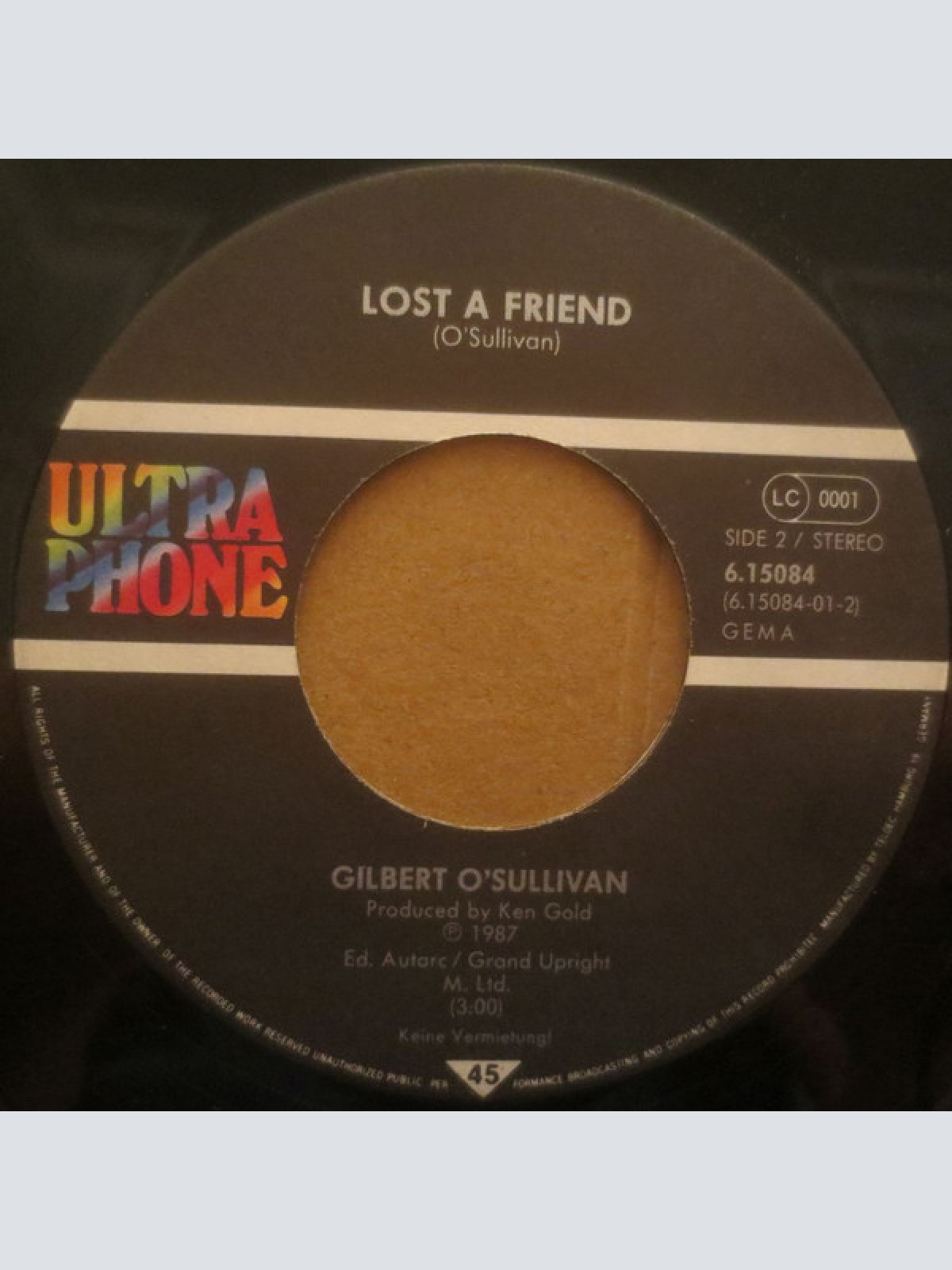 Vinyl / Gilbert O'Sullivan - The Way Things Used To Be / Lost A Friend