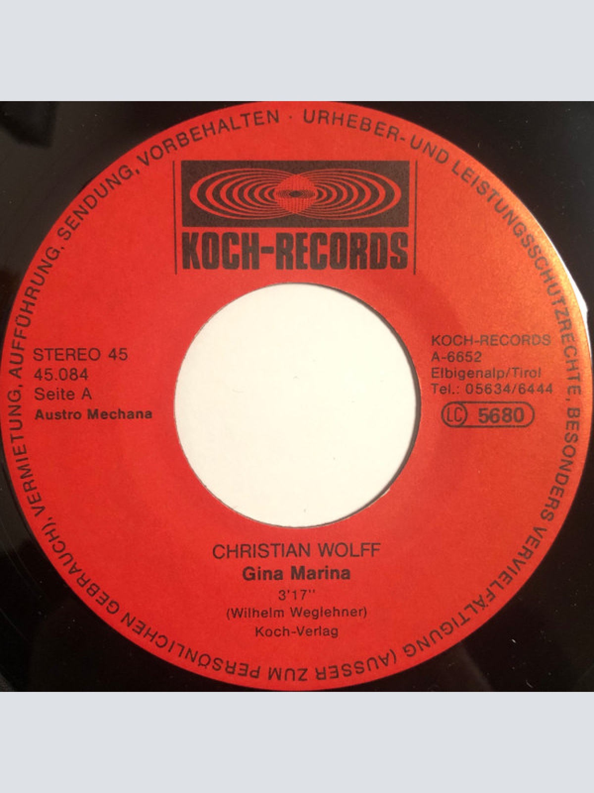 Vinyl / Christian Wolff* - Gina Marina