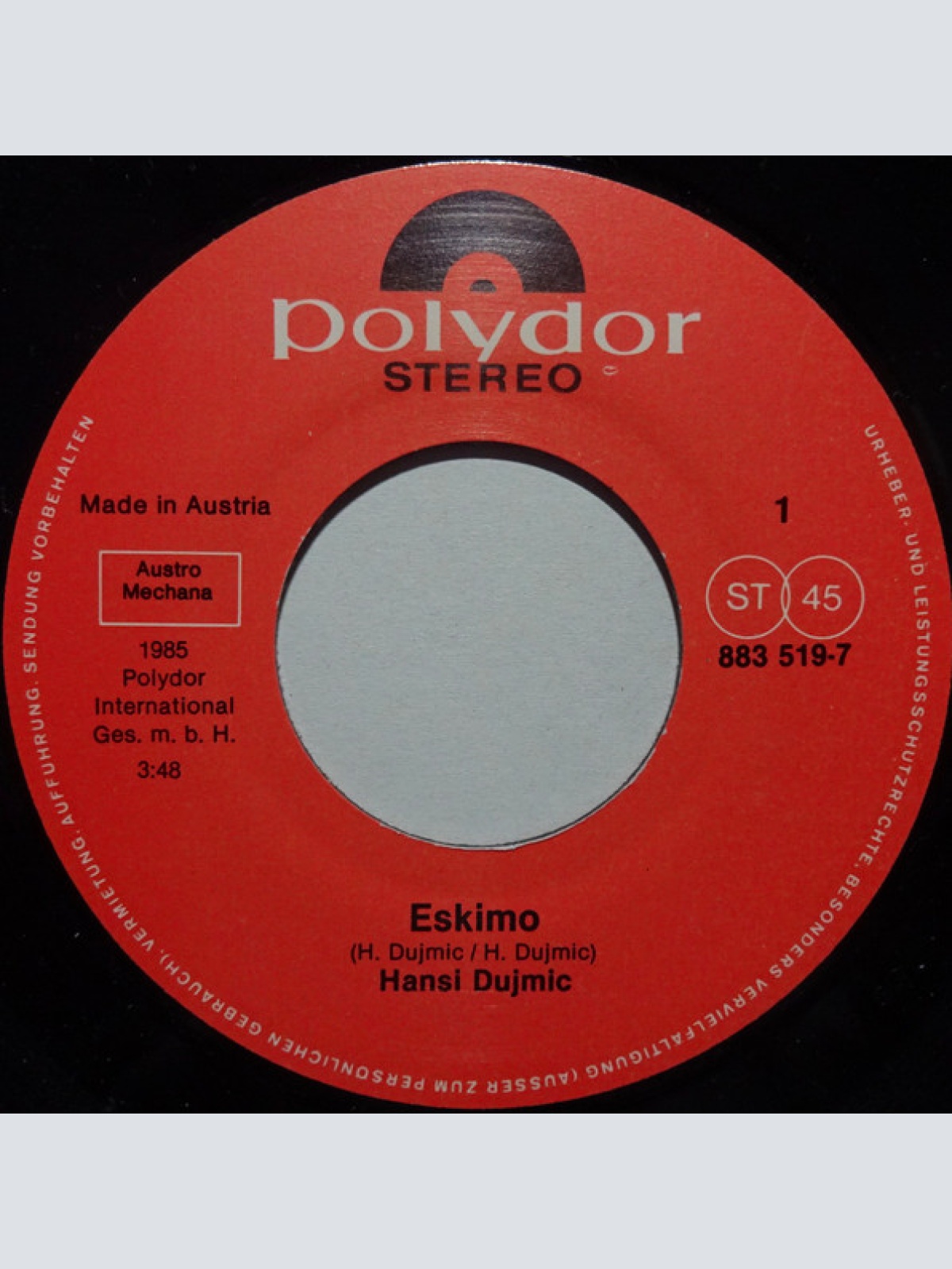 Vinyl / Hans Dujmic - Eskimo