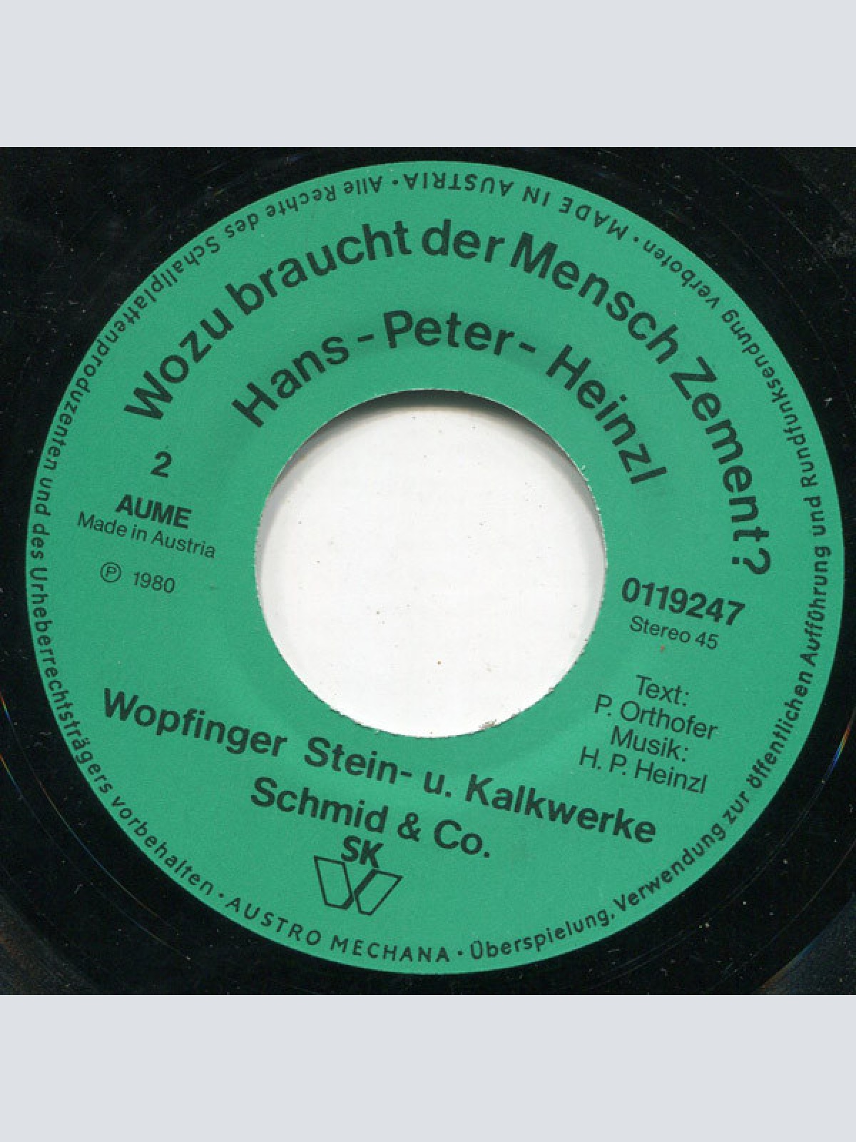 Vinyl / Richard Leonhard /  Hans-Peter-Heinzl* - Mit Genügend Zement... / Wozu Braucht Der Mensch Zement?