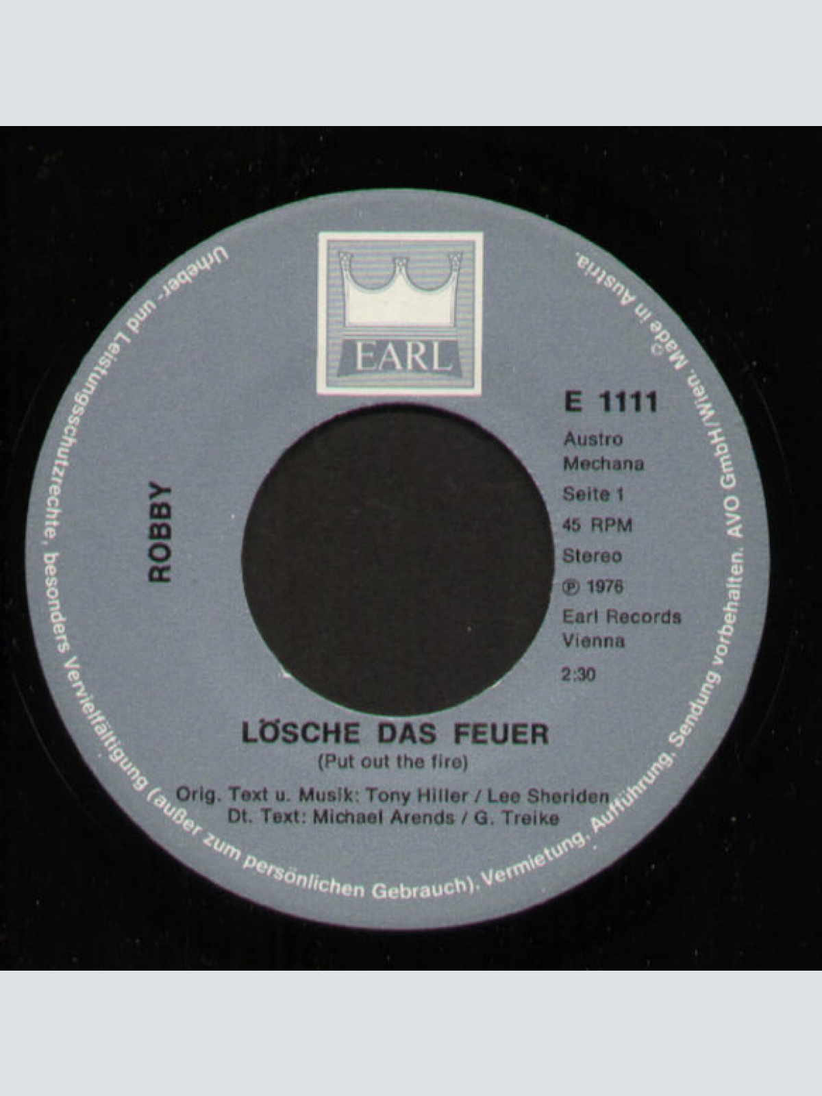 Vinyl / Robby* - Lösche Das Feuer