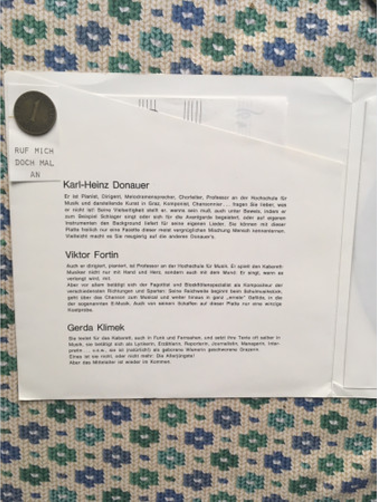 Vinyl / Karl-Heinz Donauer - Chansons